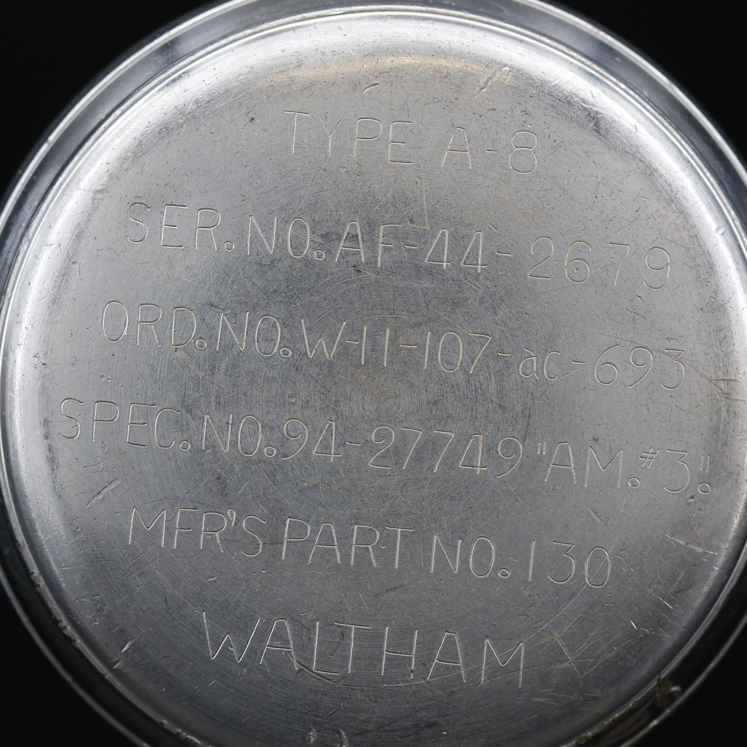 1943 Waltham "A-8" U.S. Military Ground Speed Stopwatch