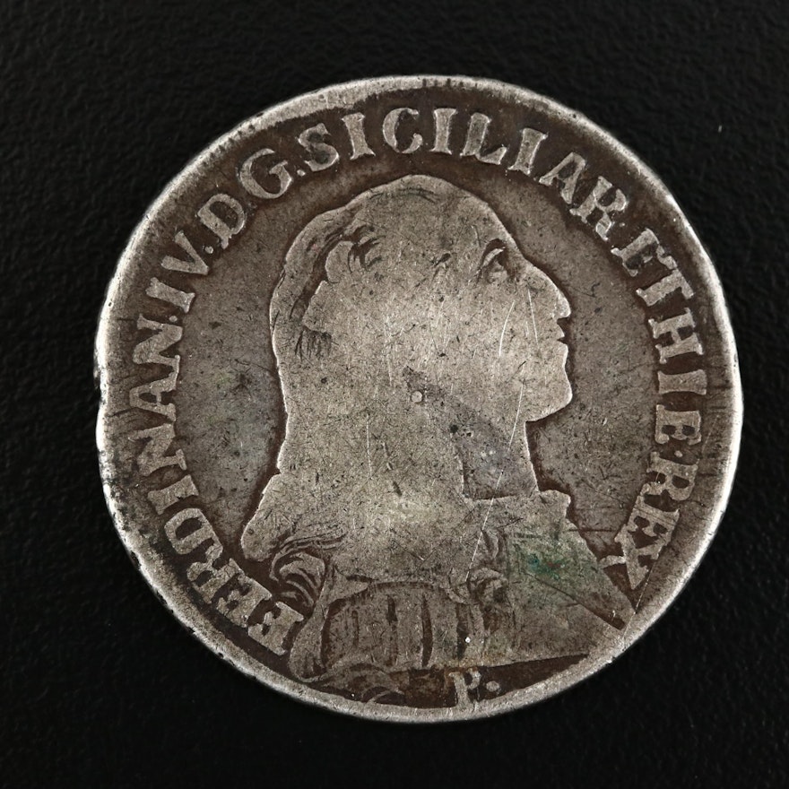 1794 Kingdom of Naples (Italian States) 60 Grana Silver Coin