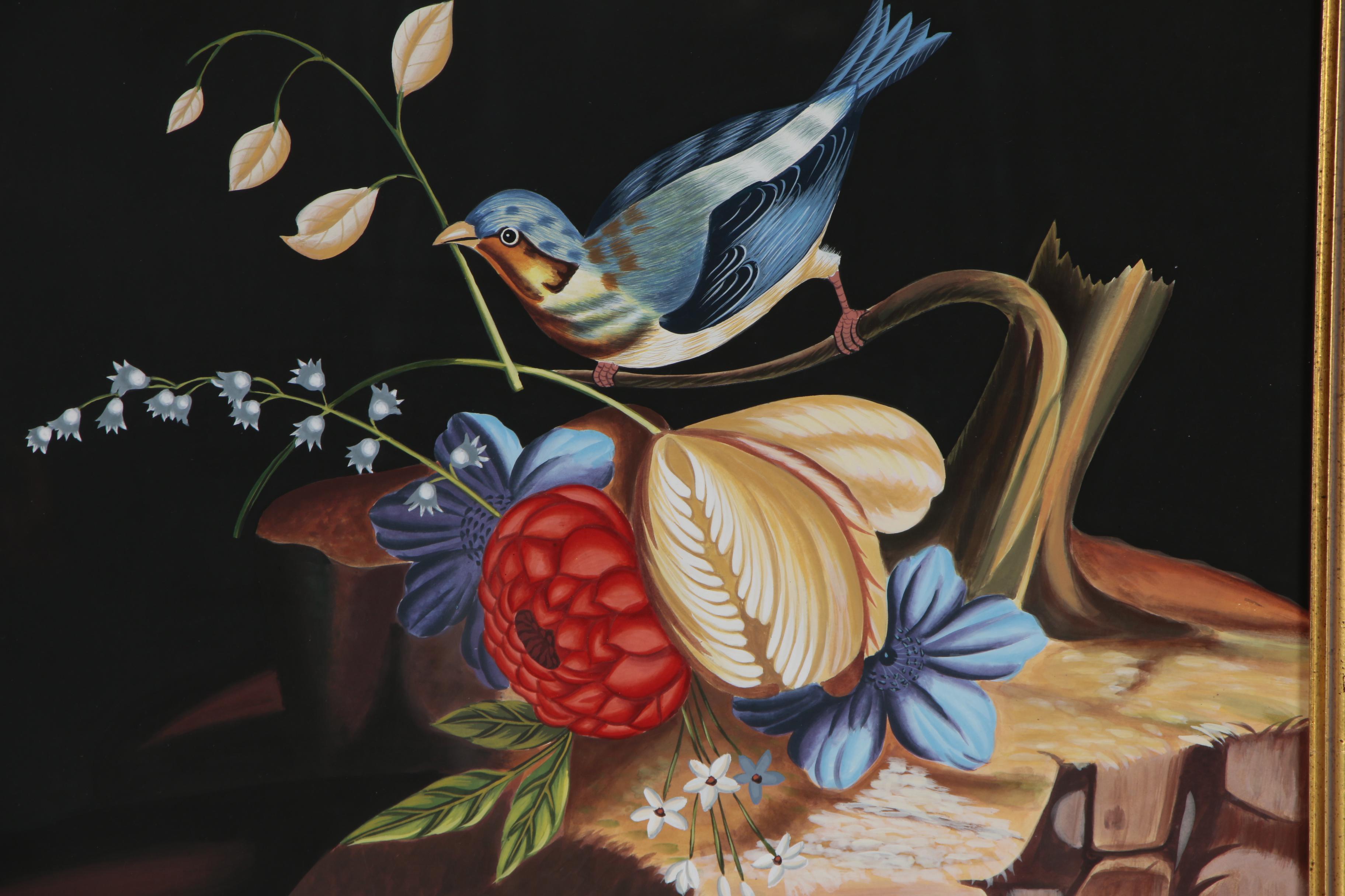Gouache Still Life Paintings with Birds, 20th Century