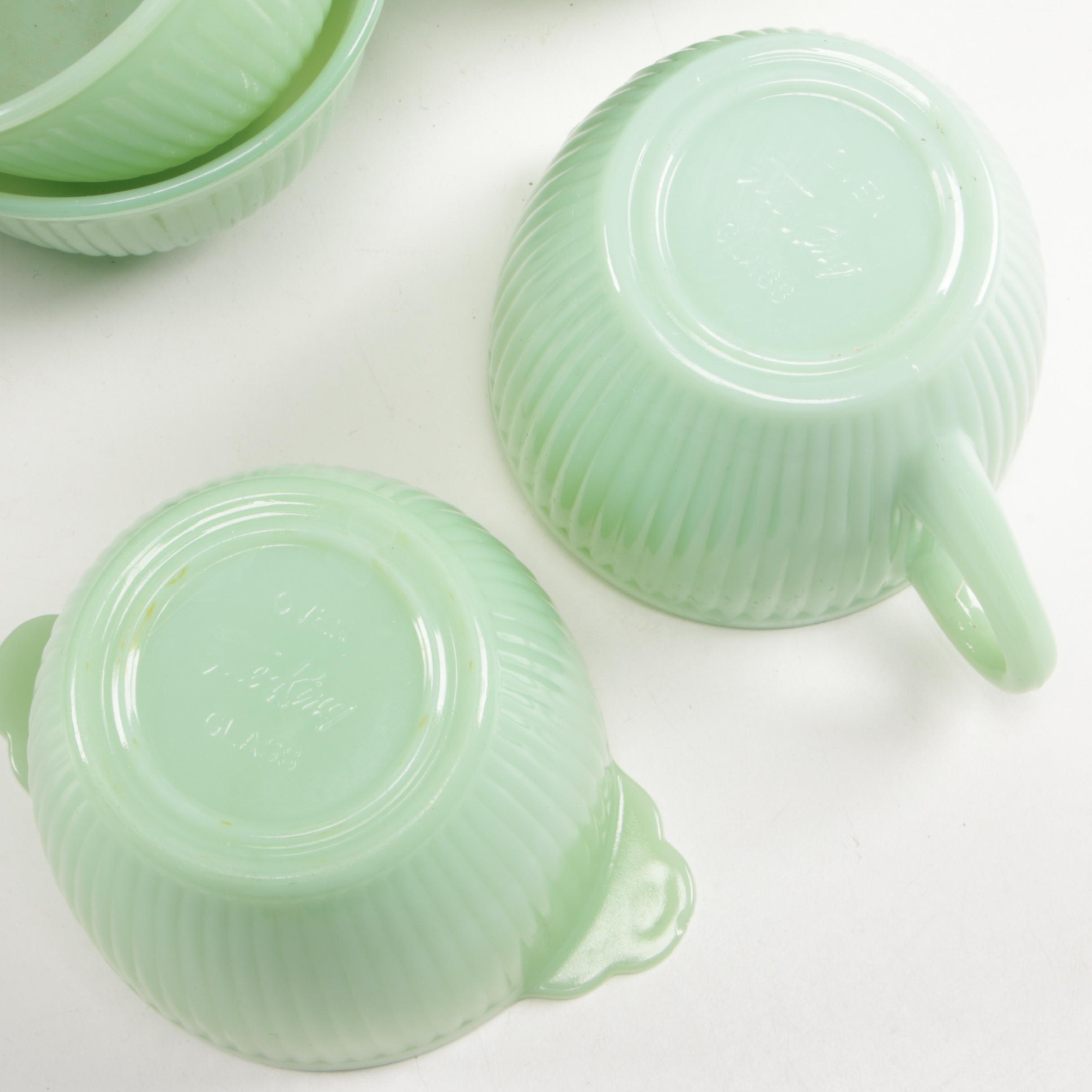 Anchor Hocking Fire-King "Jane Ray Jadeite" Glass Dinnerware