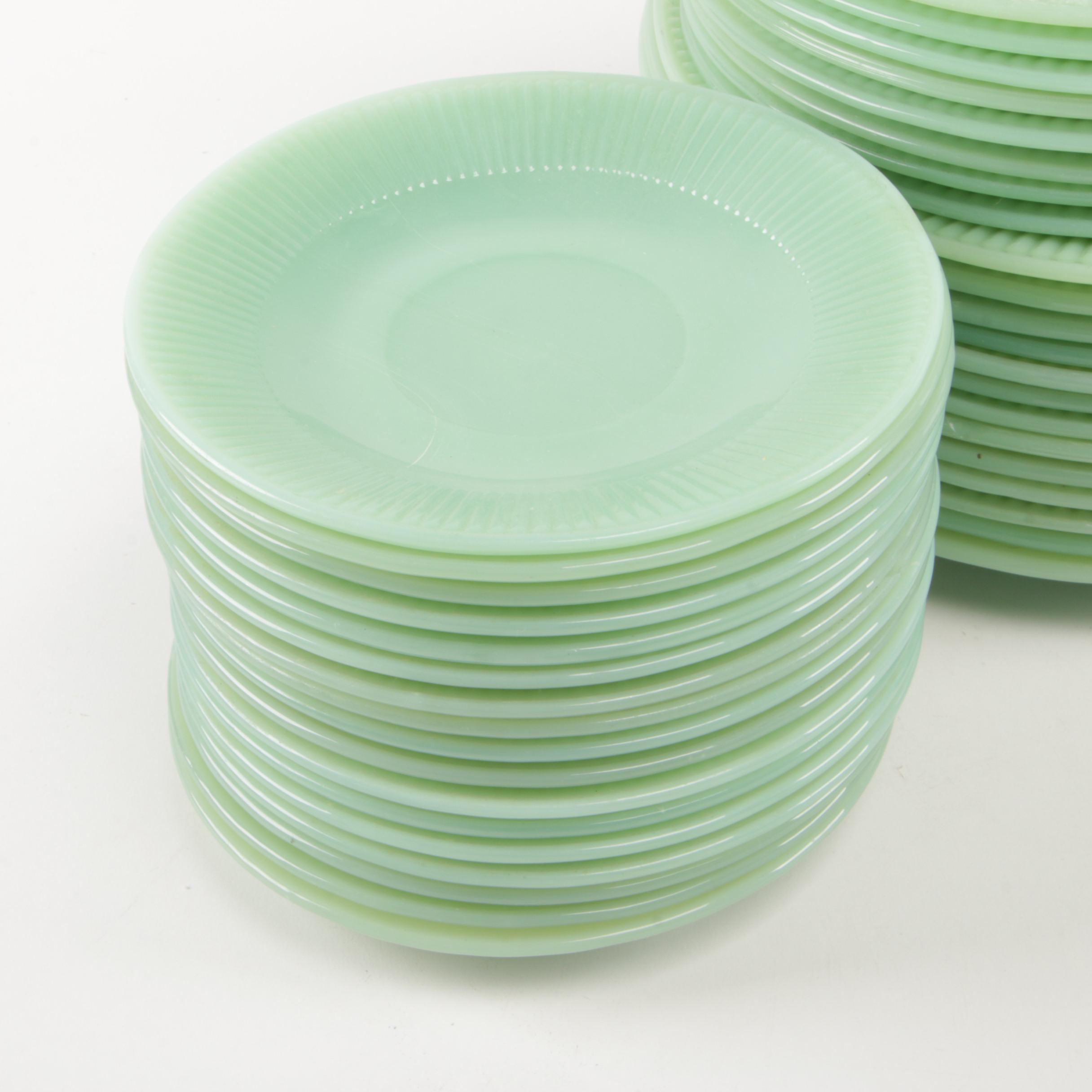 Anchor Hocking Fire-King "Jane Ray Jadeite" Glass Dinnerware