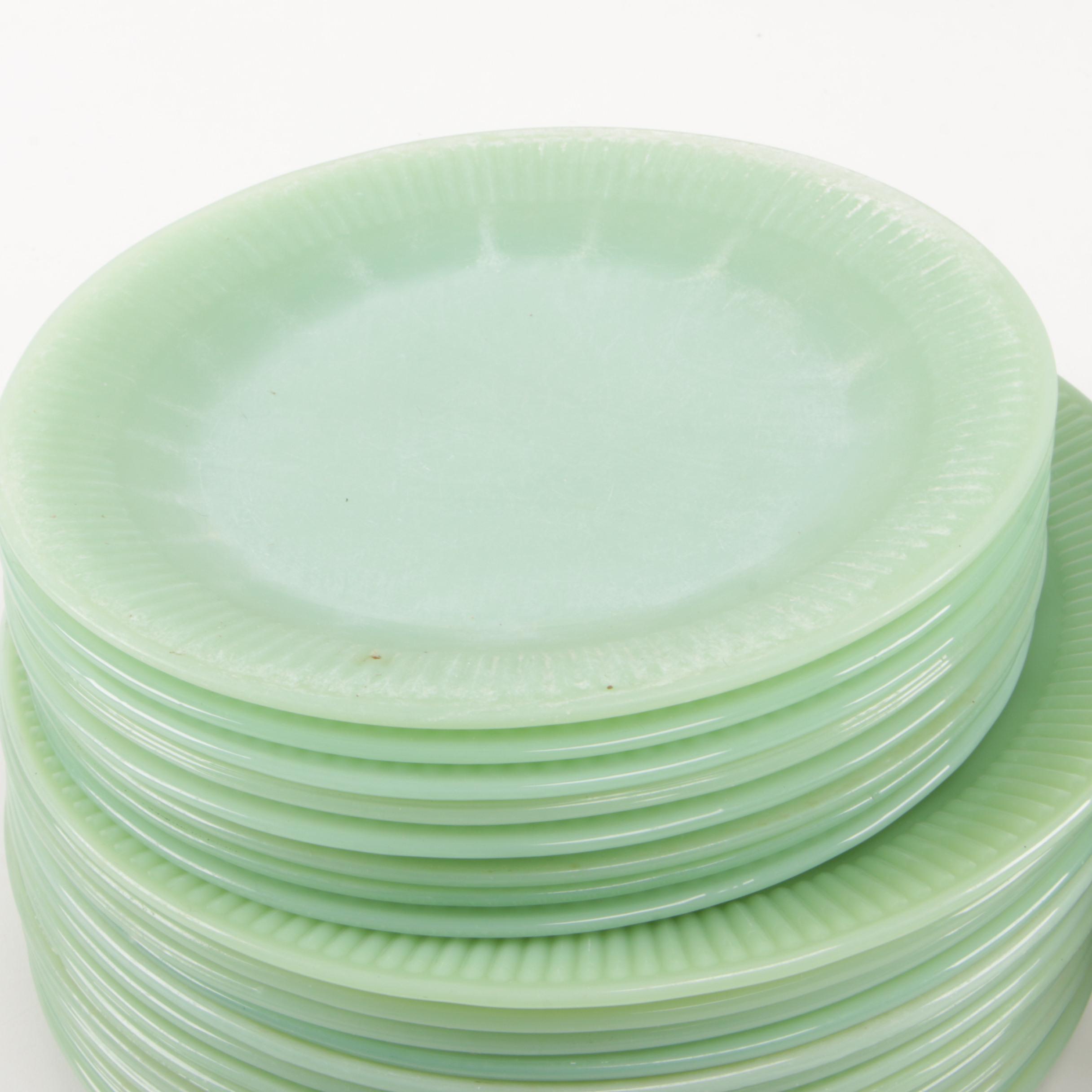 Anchor Hocking Fire-King "Jane Ray Jadeite" Glass Dinnerware