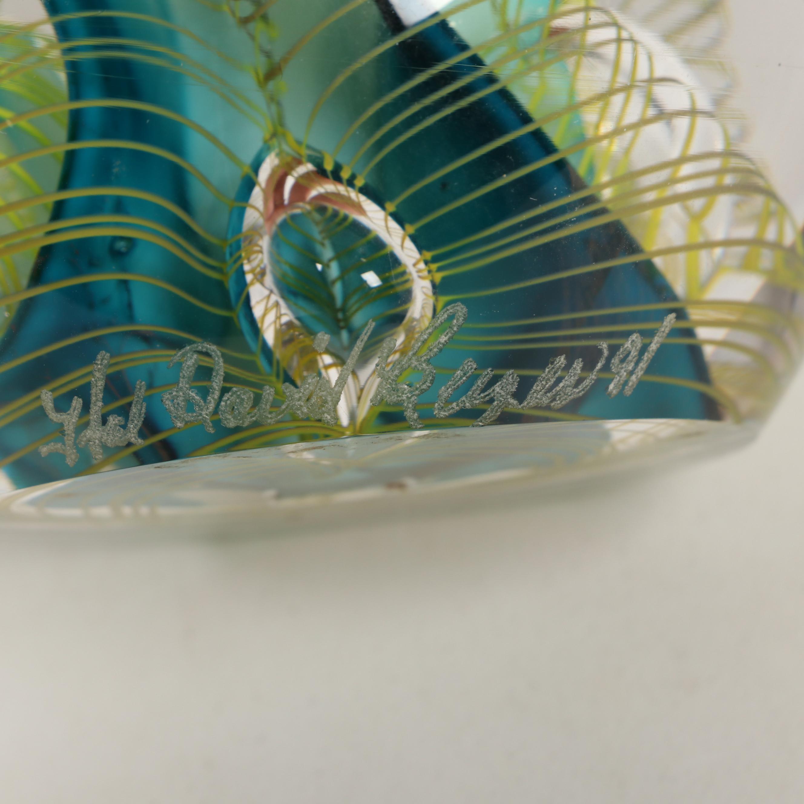Hal David Berger Art Glass Paperweight, 1991