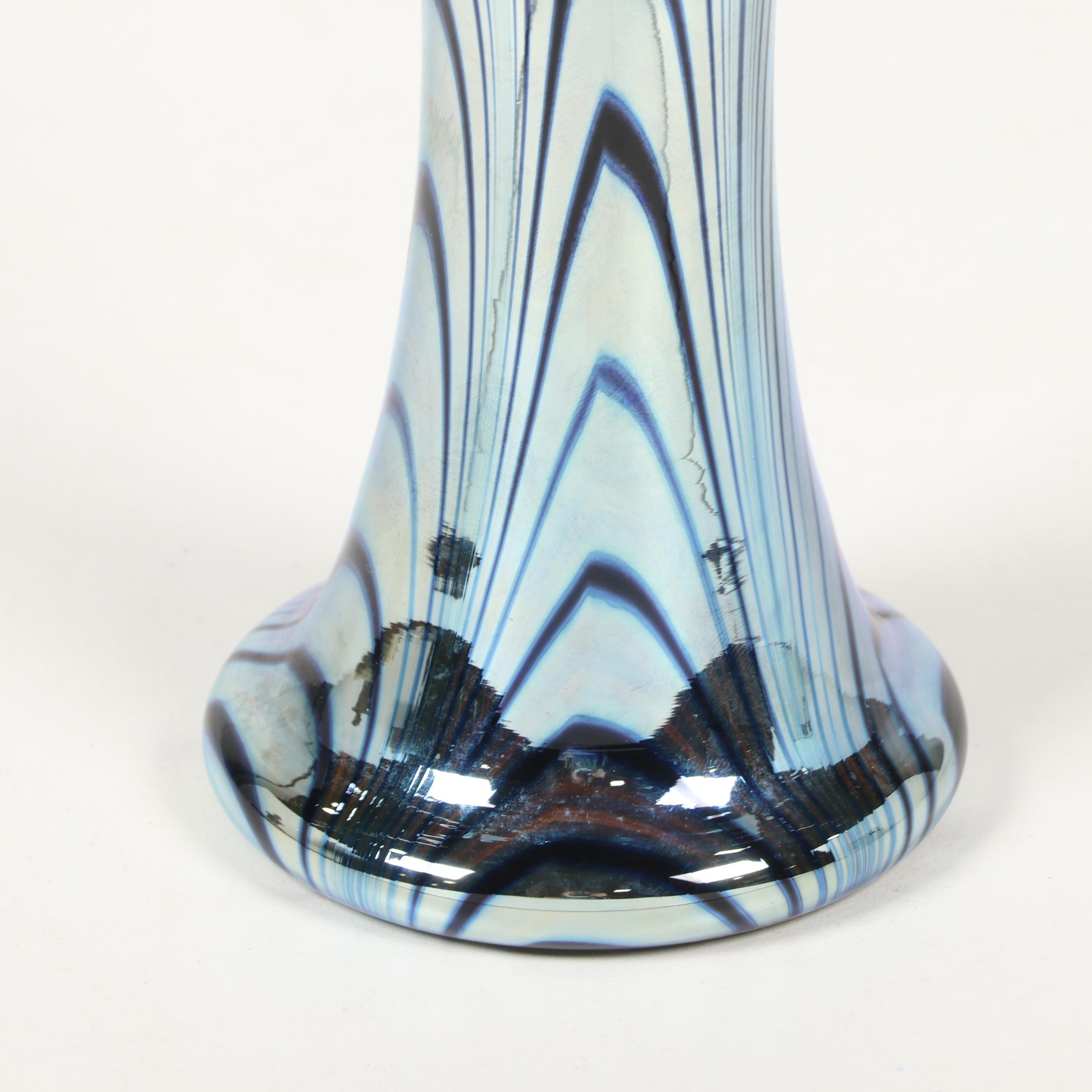 Steven Correia Pulled Feather Art Glass Vase, 1987