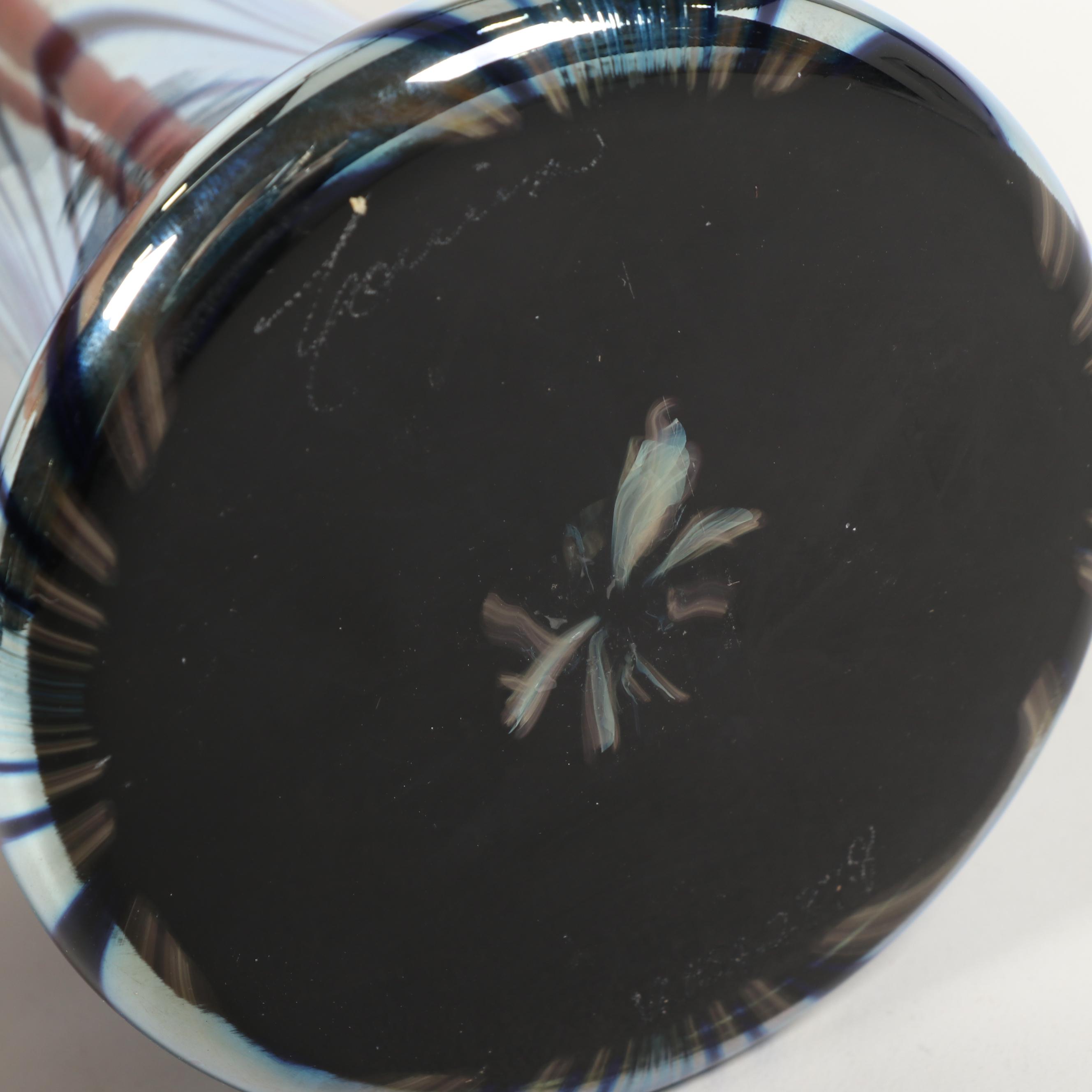 Steven Correia Pulled Feather Art Glass Vase, 1987