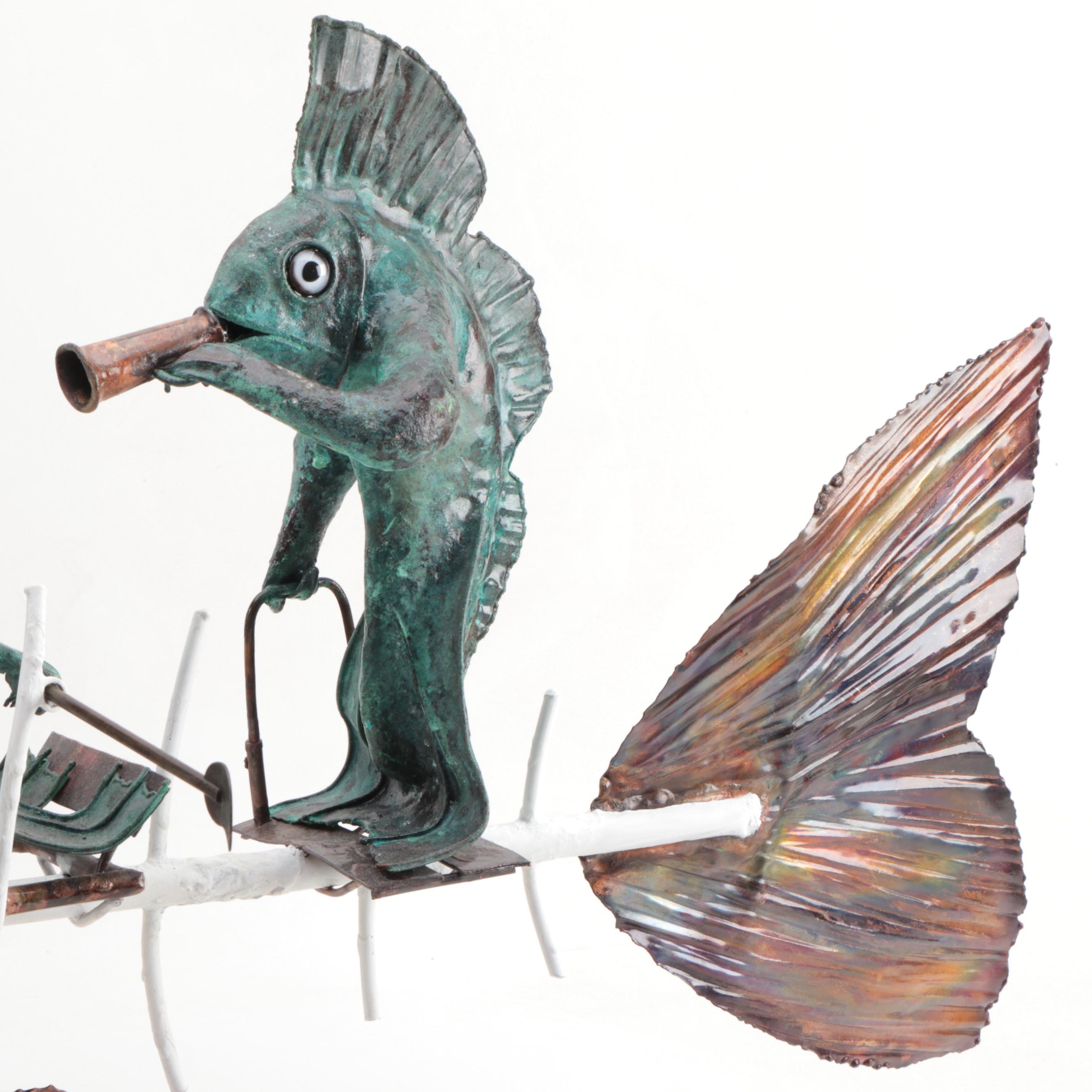 Ron Lemoine Welded Copper Sculpture "Skeleton Crew"