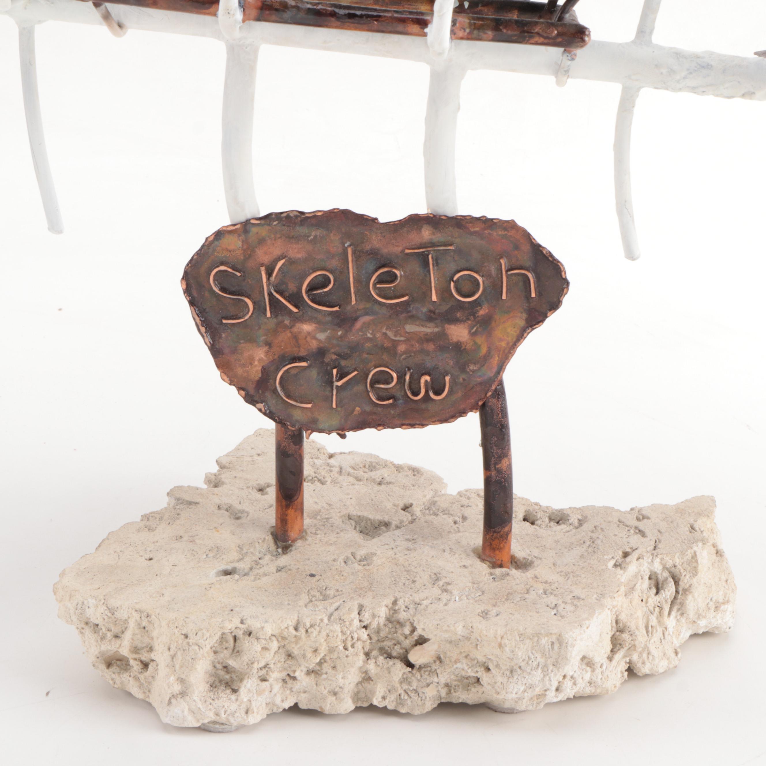 Ron Lemoine Welded Copper Sculpture "Skeleton Crew"