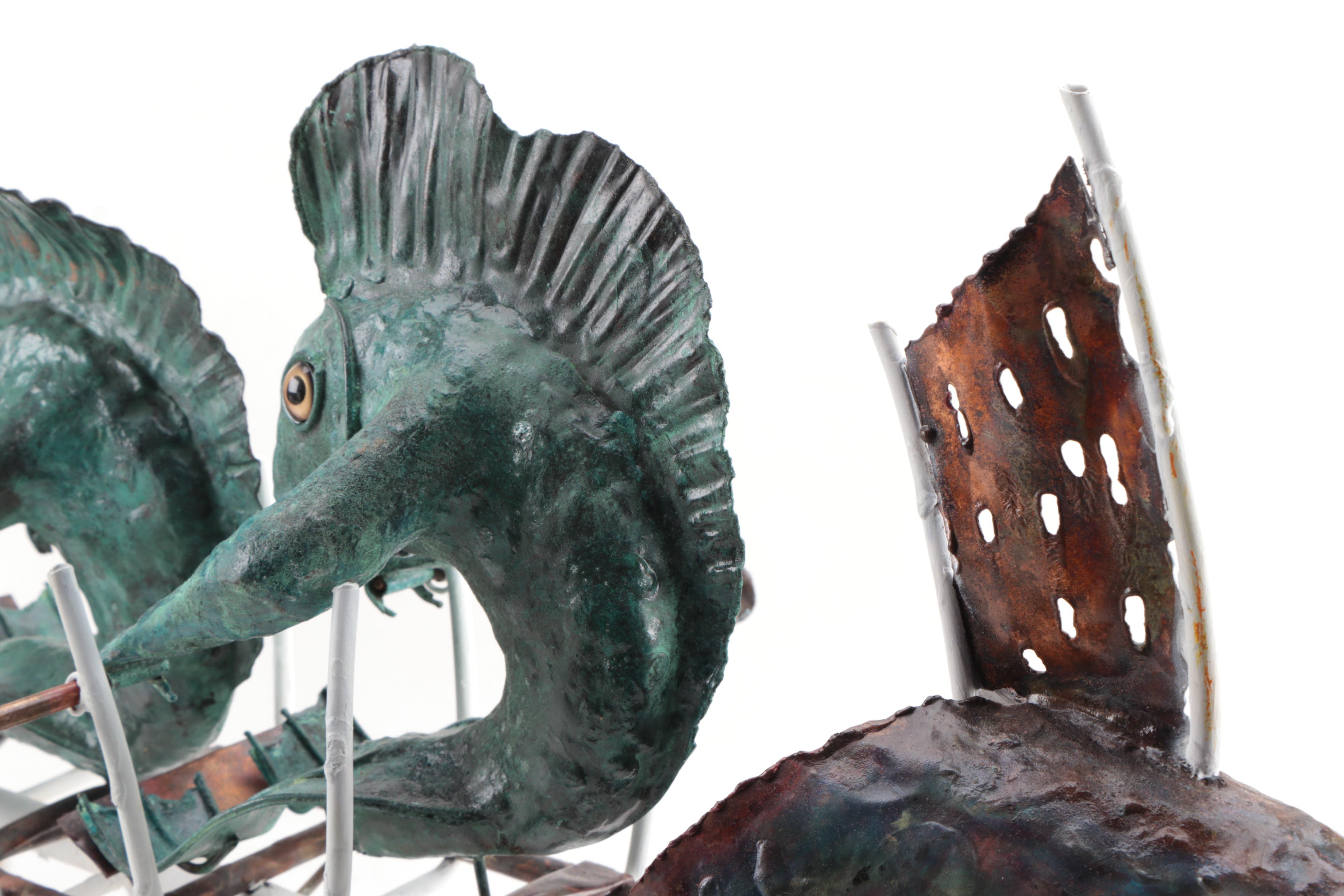 Ron Lemoine Welded Copper Sculpture "Skeleton Crew"