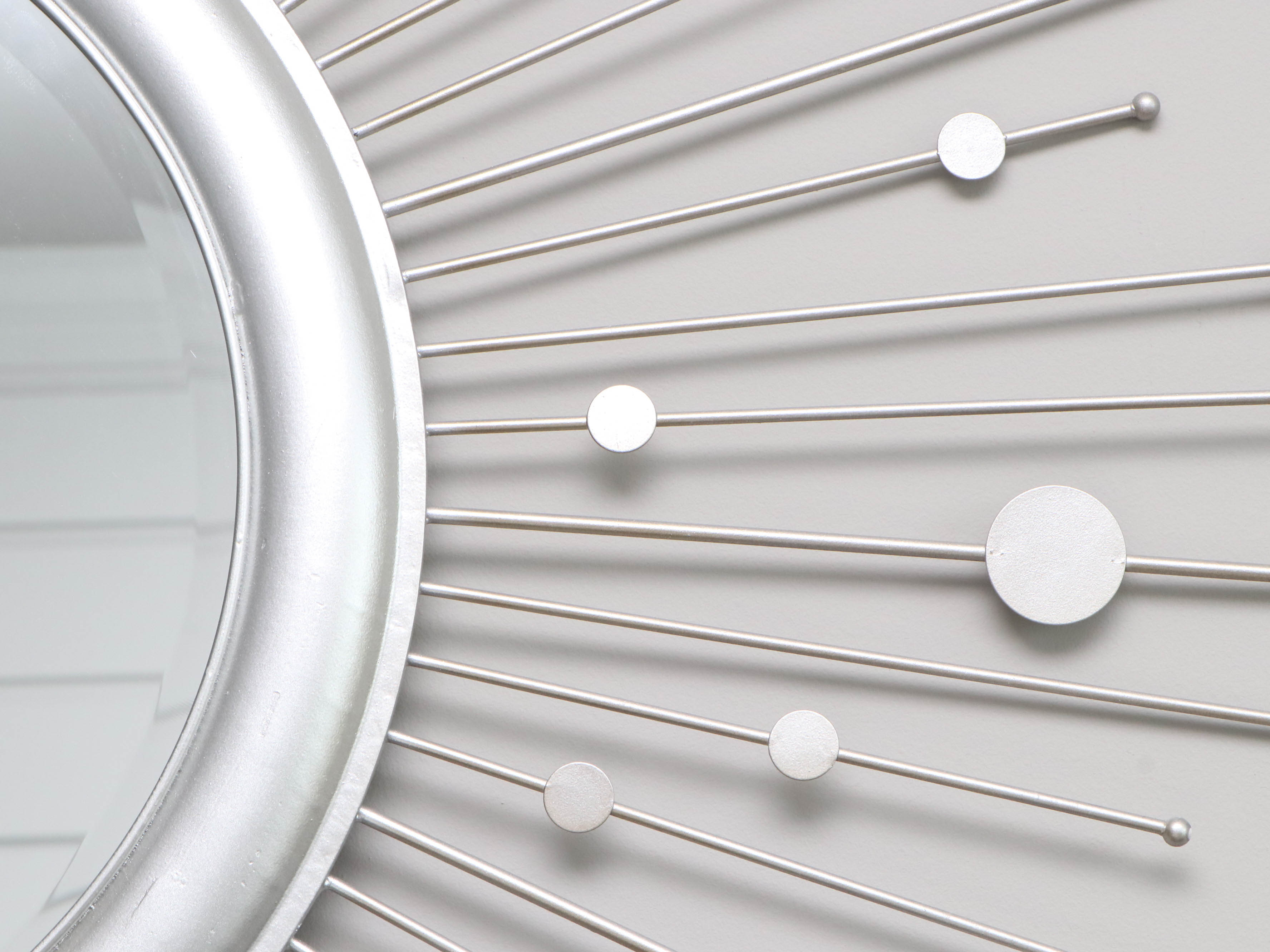 Brushed Silver-Tone Metal Starburst Mirror