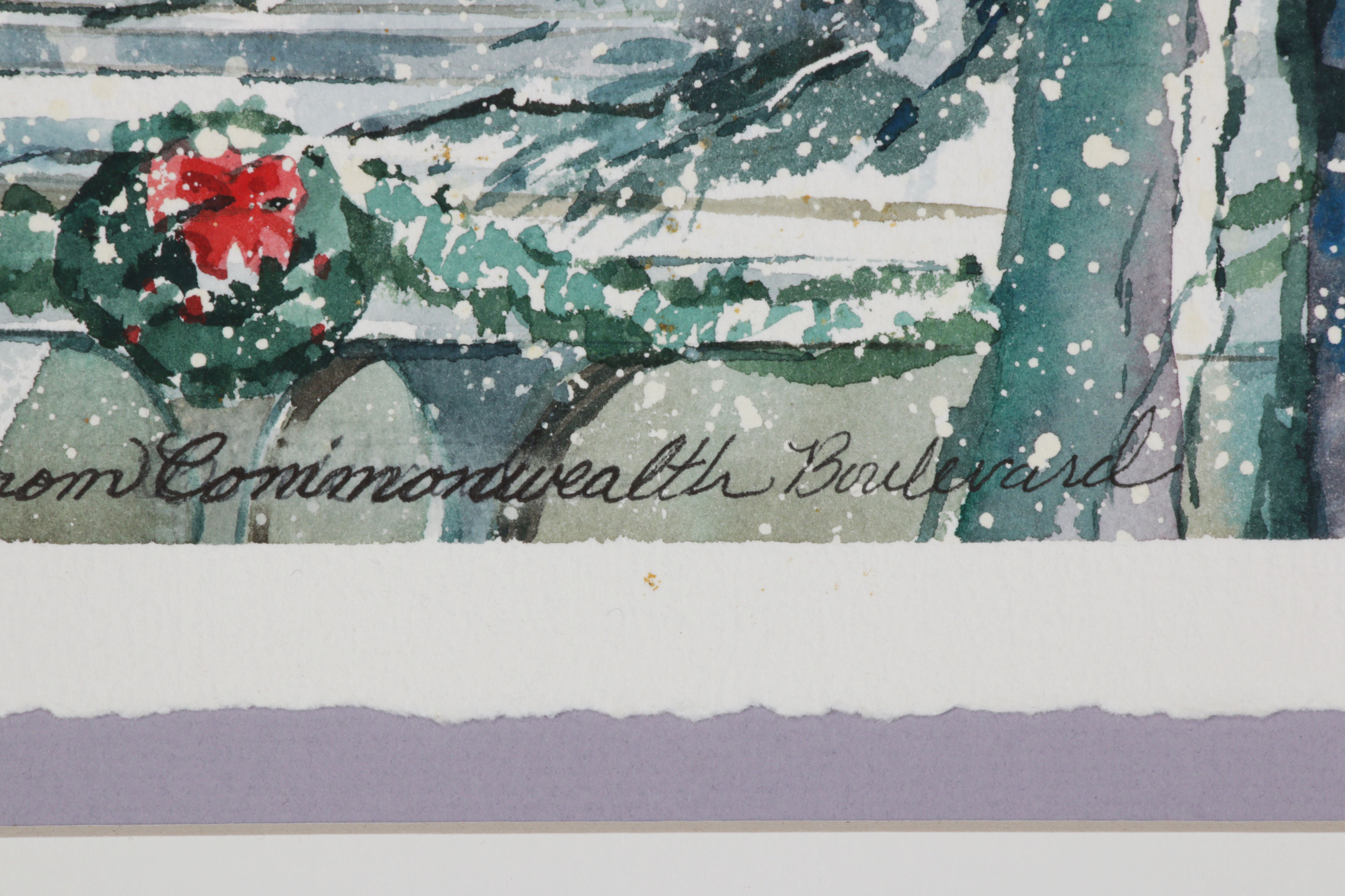 Wanda Prillaman Christmas Watercolor Painting with Greeting Cards, 1990