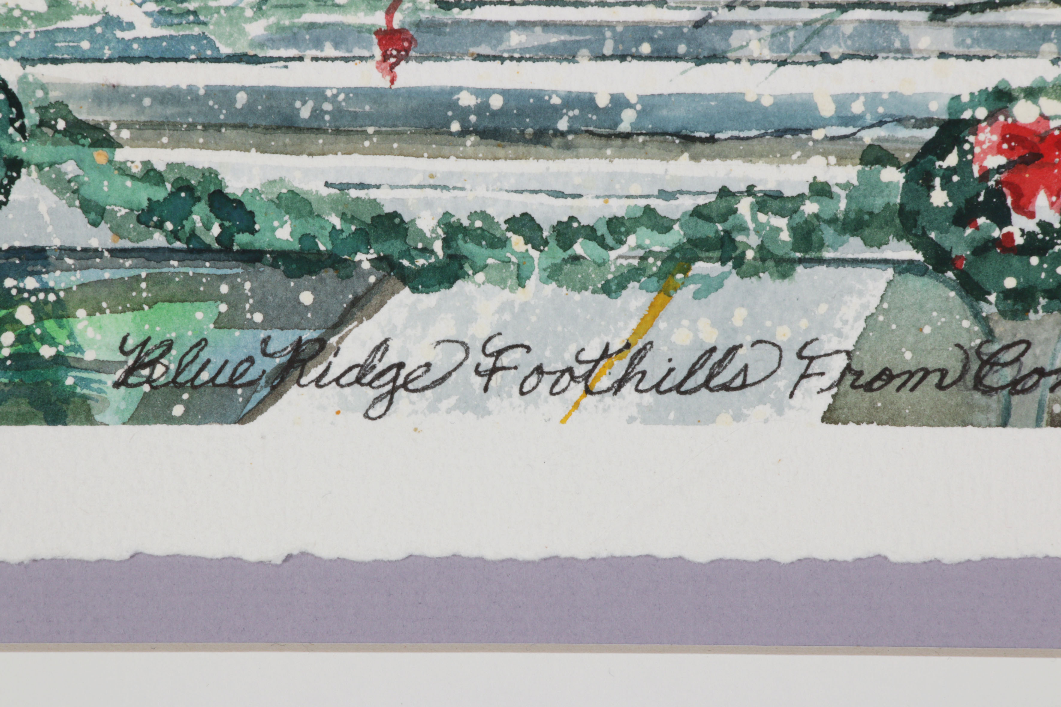 Wanda Prillaman Christmas Watercolor Painting with Greeting Cards, 1990