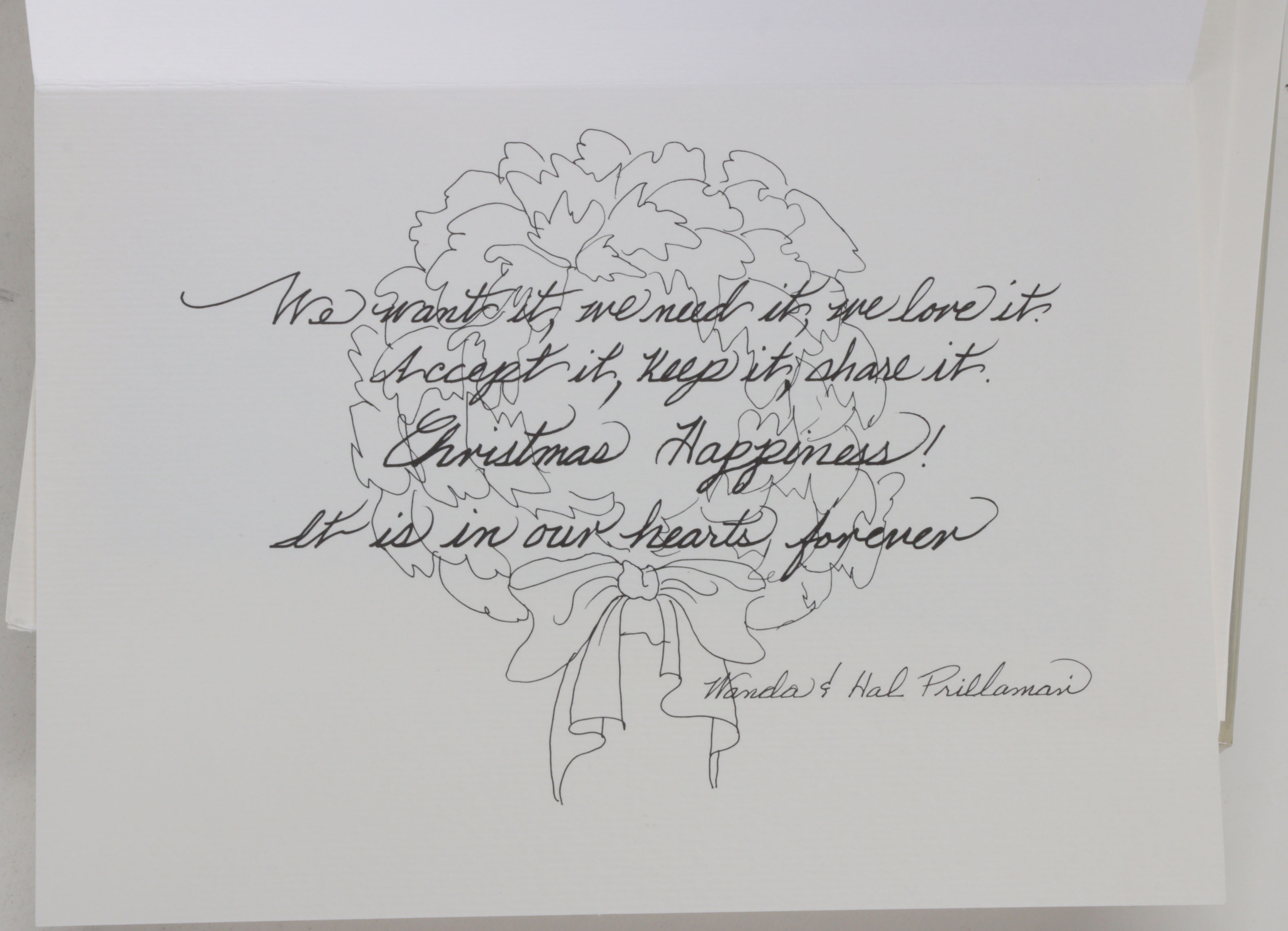 Wanda Prillaman Christmas Watercolor Painting with Greeting Cards, 1990