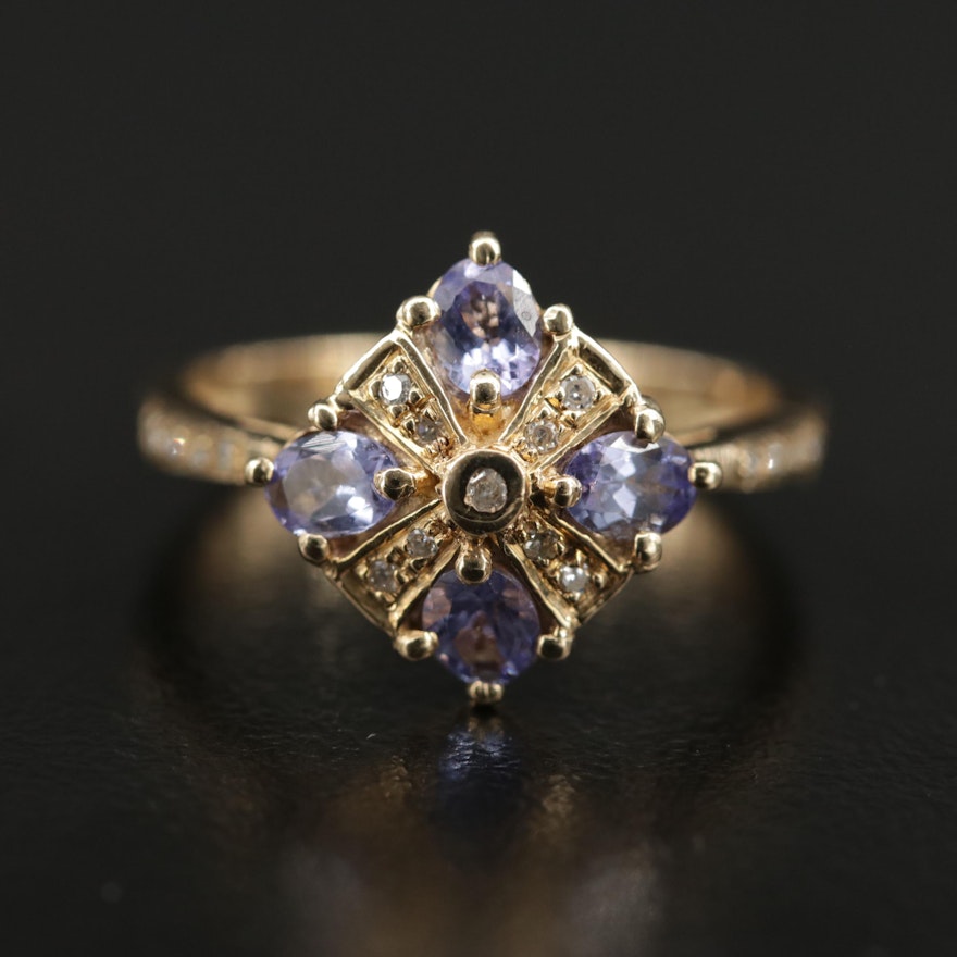 14K Tanzanite and Diamond Ring