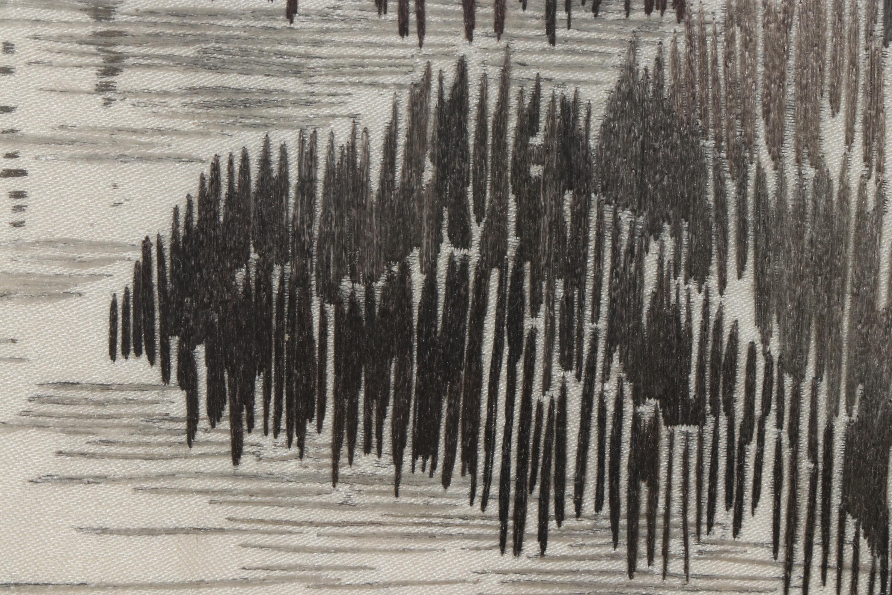 East Asian Landscape Watercolor Painting on Silk