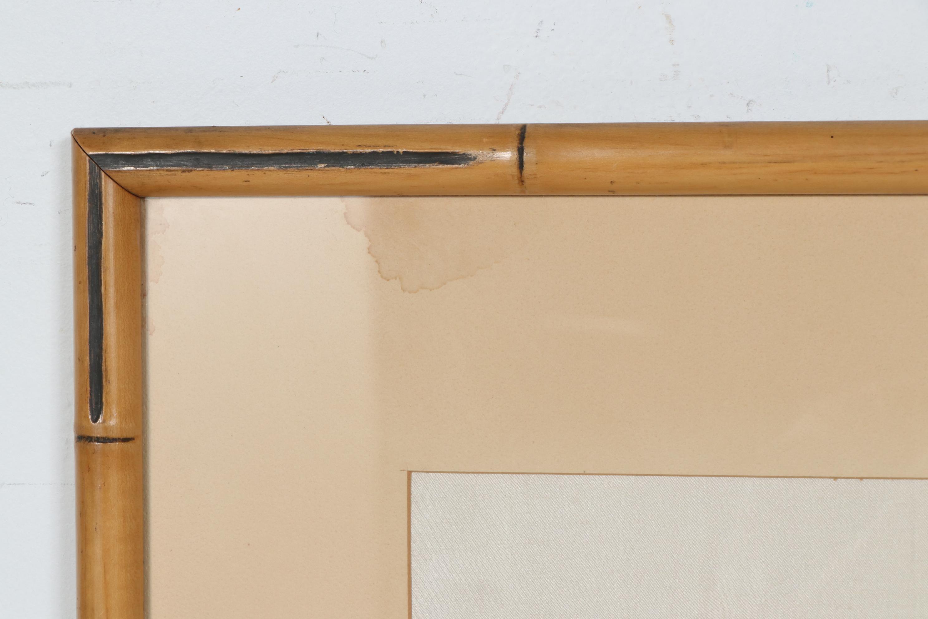 East Asian Landscape Watercolor Painting on Silk