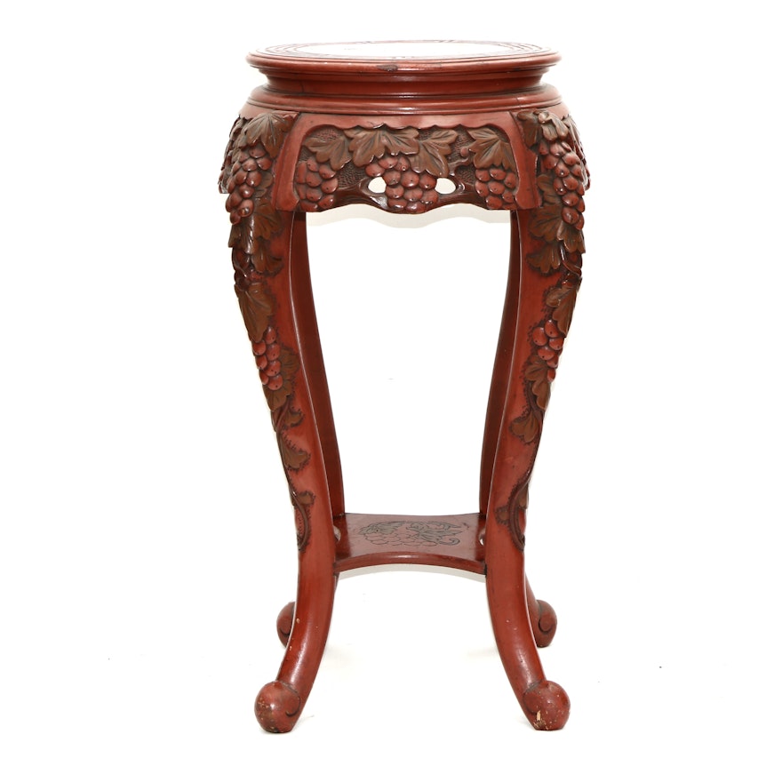 Chinese Style Paint-Decorated Lacquered Wood  Accent Table