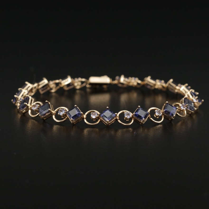 14K Tanzanite Link Bracelet