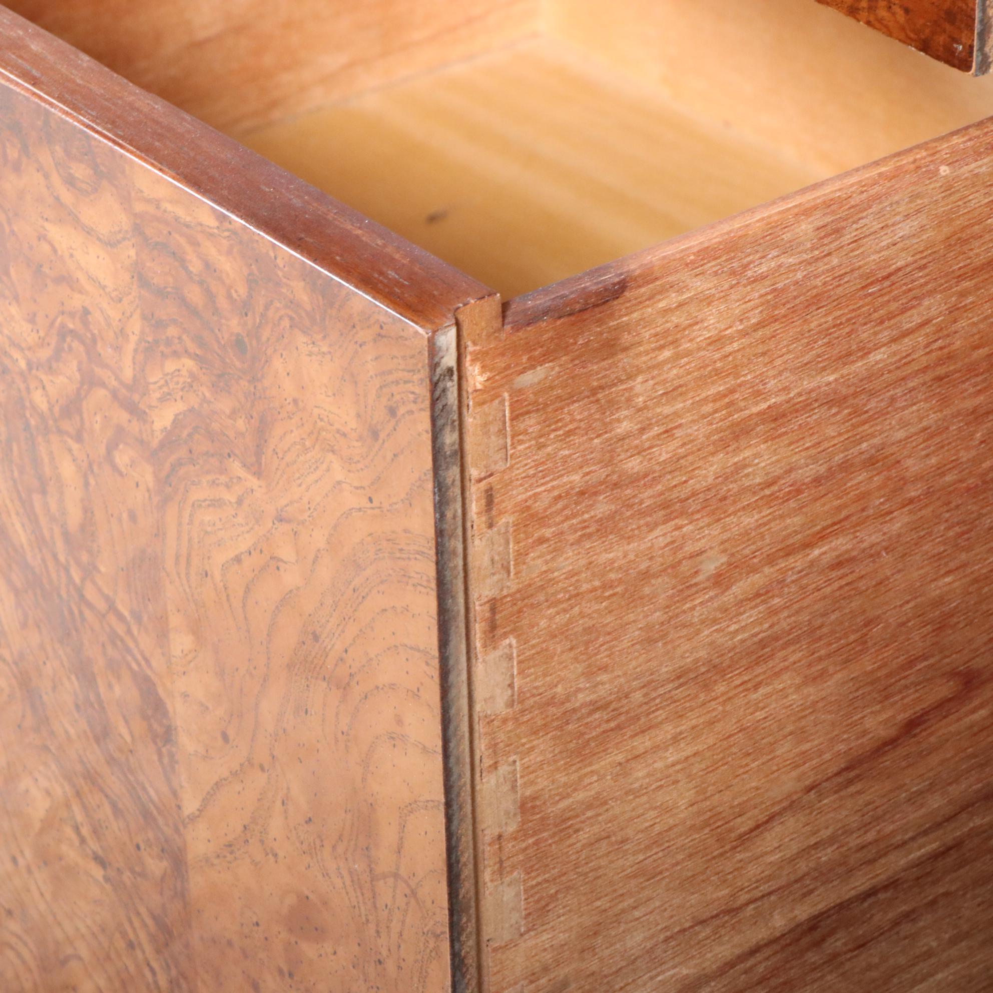 Drexel-Heritage Art Deco Style Maple and Burlwood Armoire, Mid to Late 20th C.