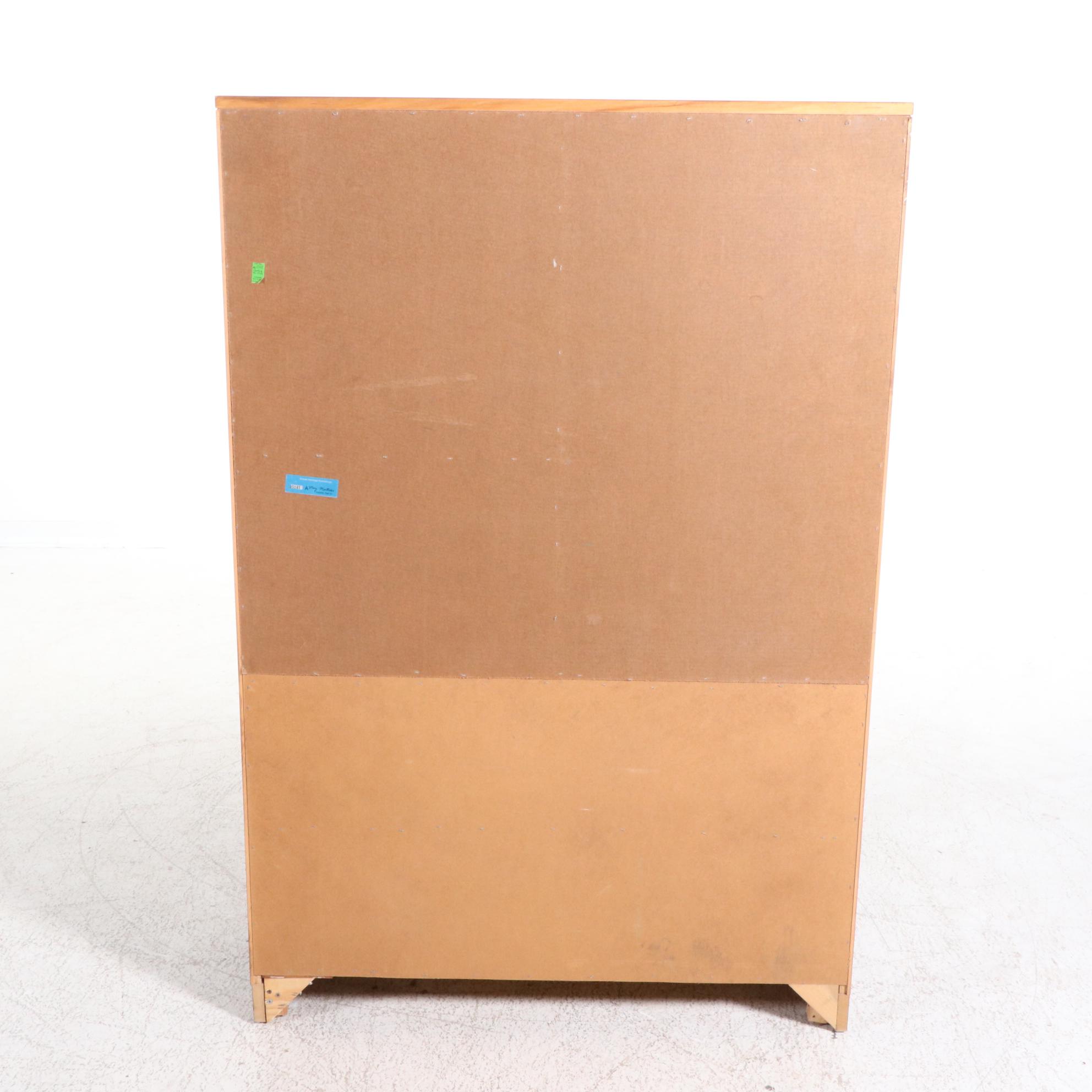 Drexel-Heritage Art Deco Style Maple and Burlwood Armoire, Mid to Late 20th C.