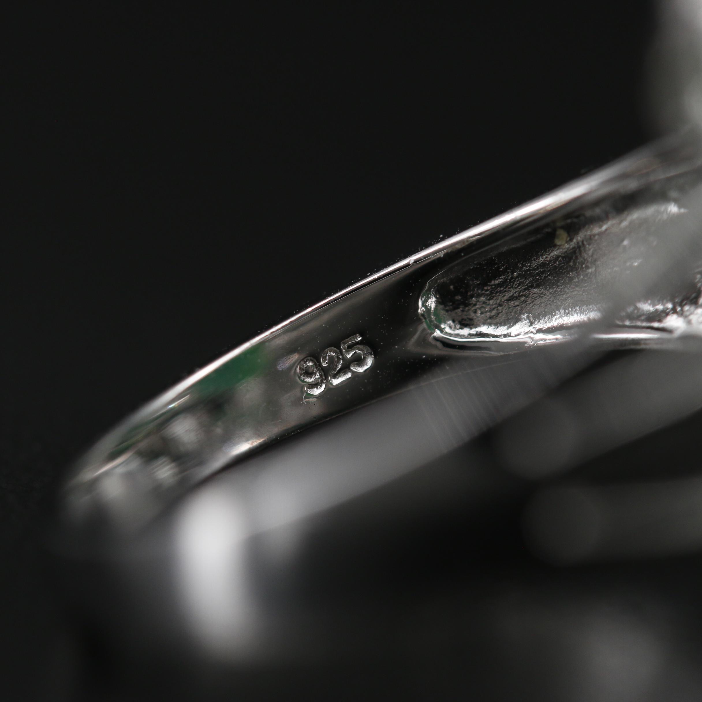 Sterling Silver Beryl and Sapphire Ring