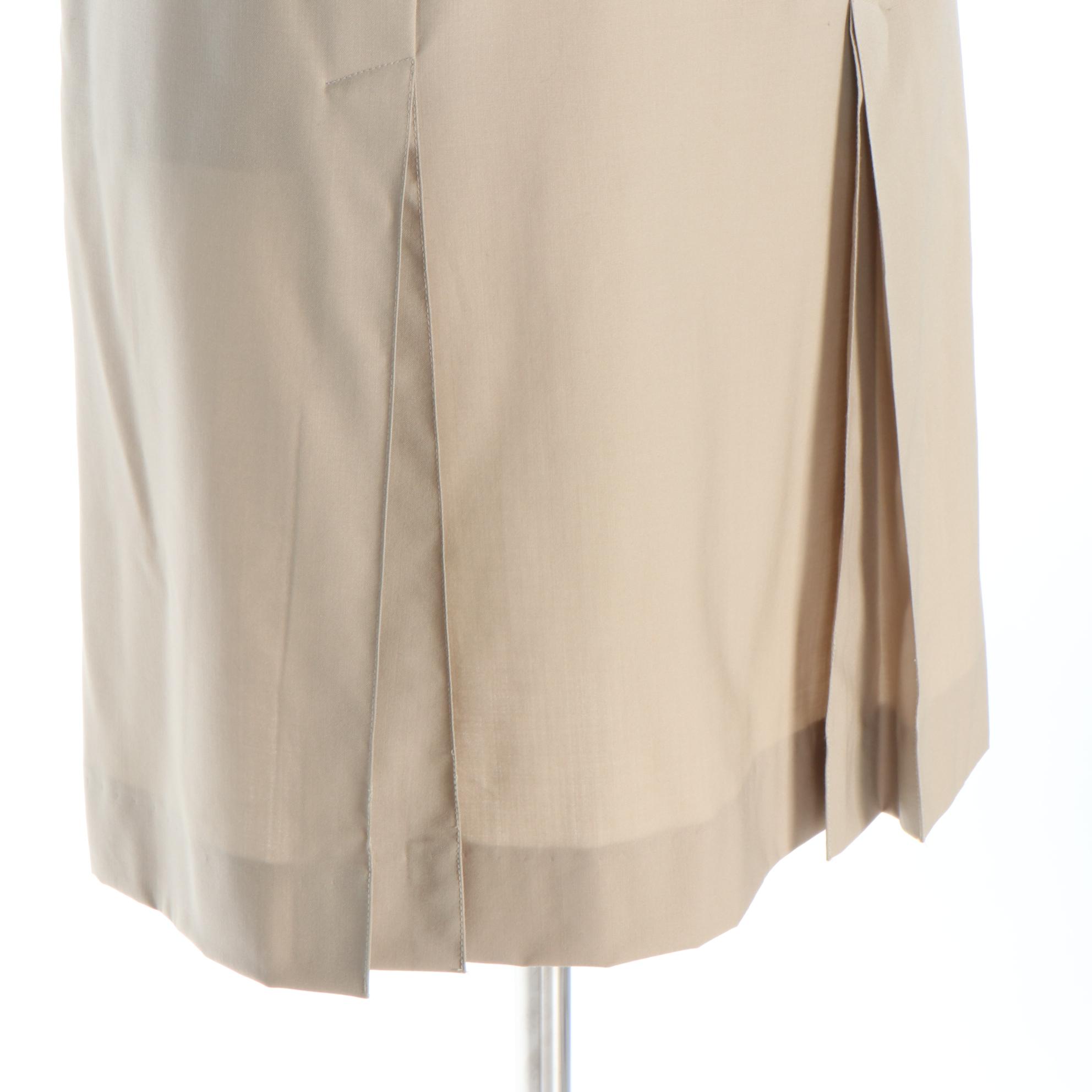 Chanel 2000 Cruise Collection Beige Pleated Panel Skirt