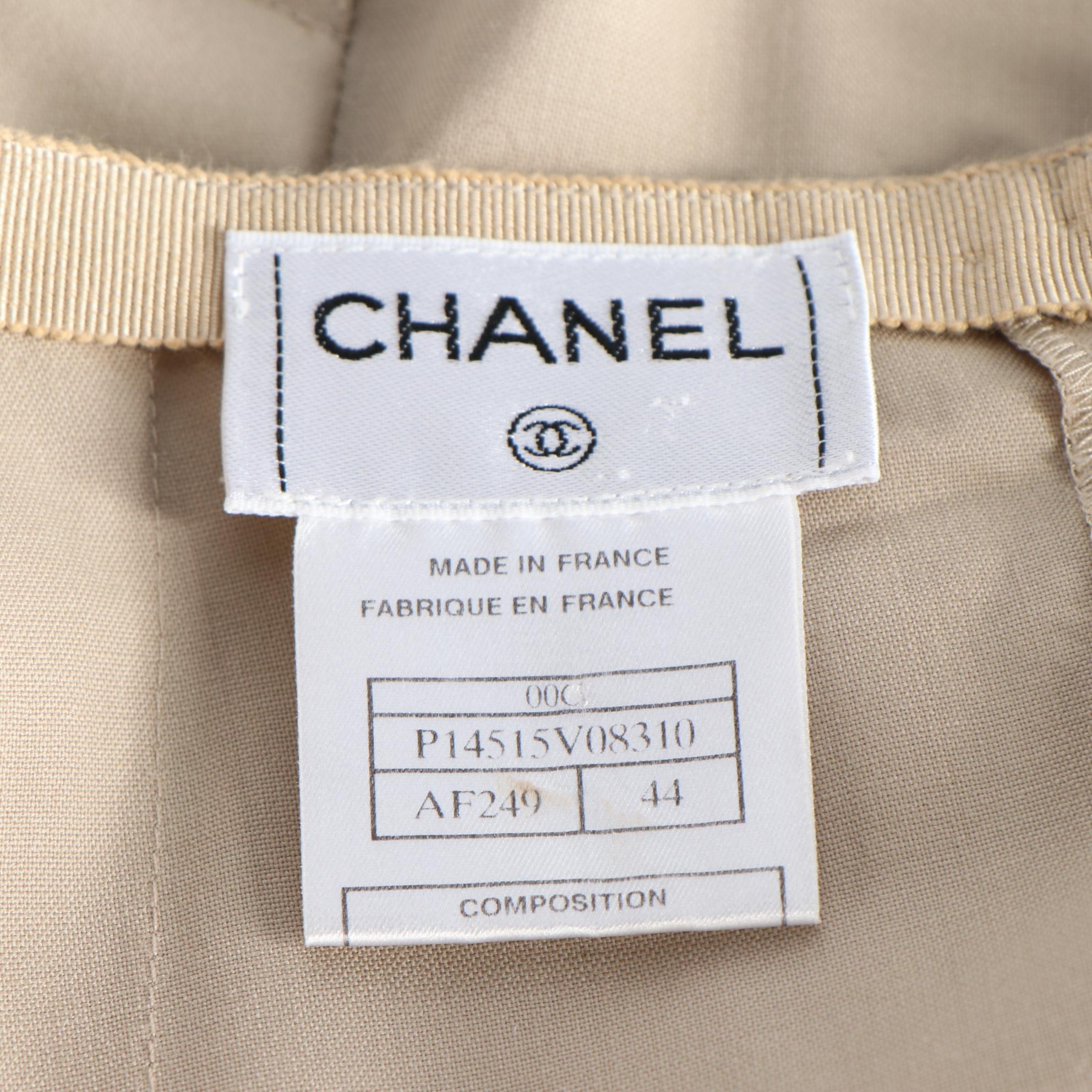 Chanel 2000 Cruise Collection Beige Pleated Panel Skirt