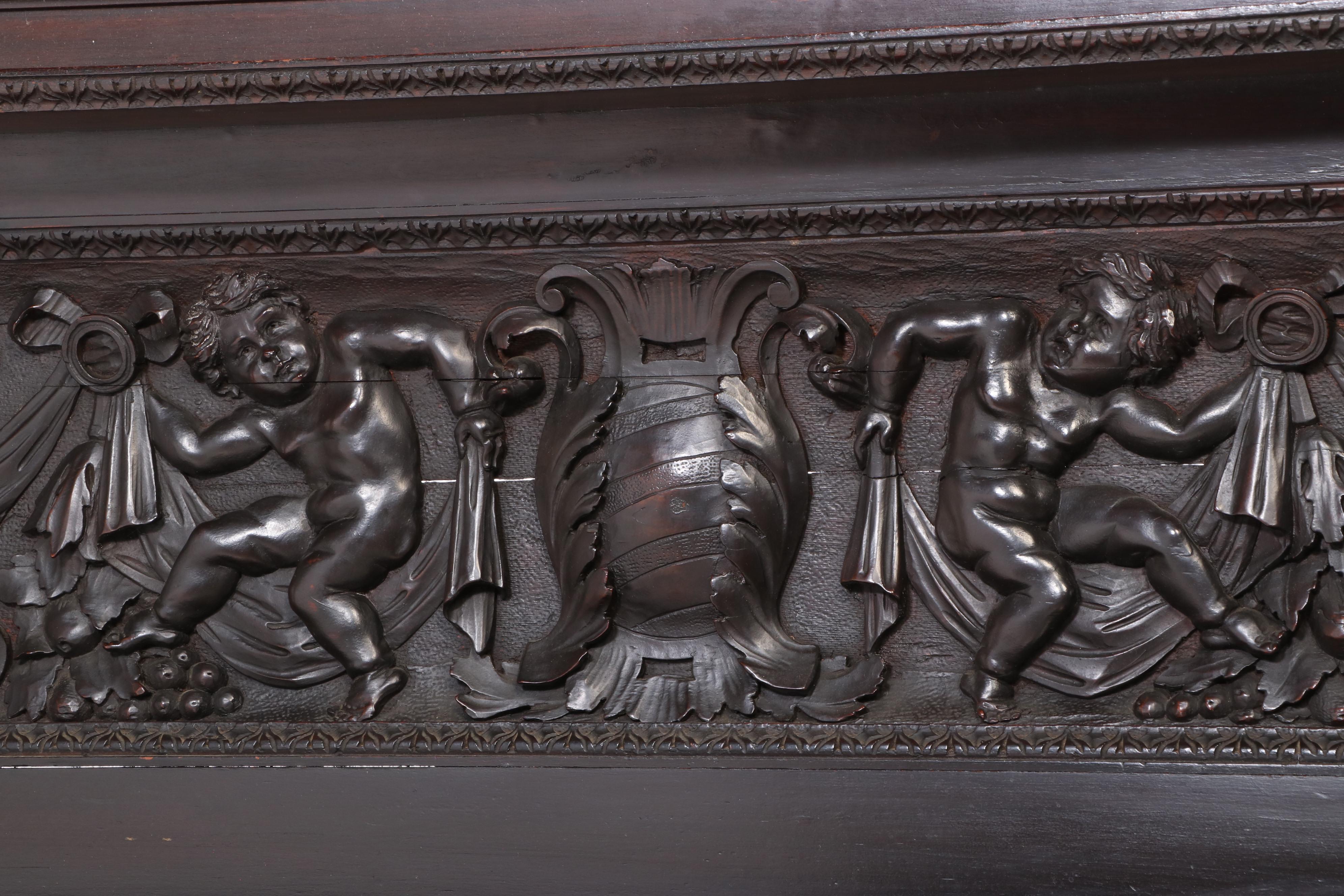 Italian Renaissance Revival Elaborately Carved Walnut Cupboard, 19th Century