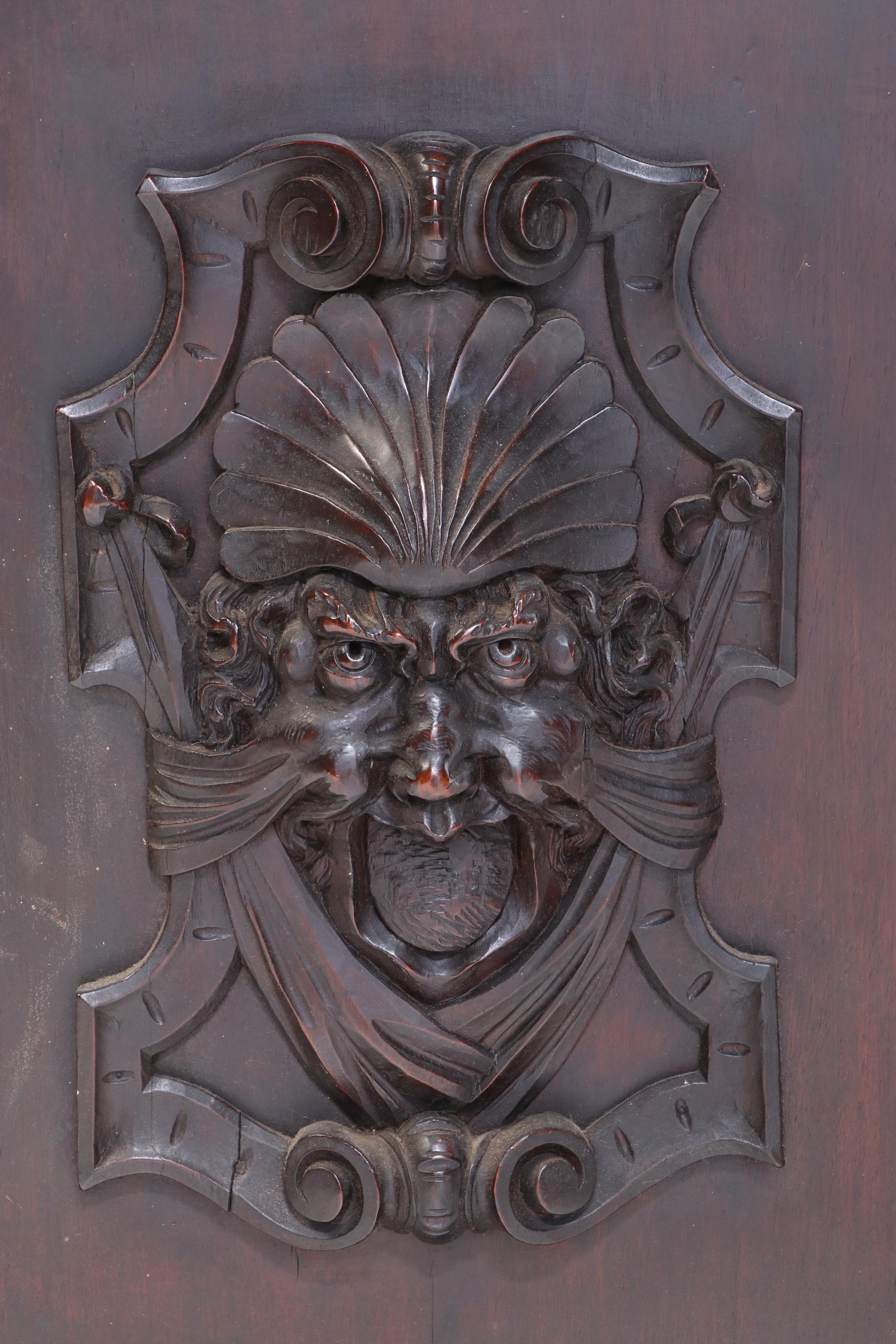 Italian Renaissance Revival Elaborately Carved Walnut Cupboard, 19th Century