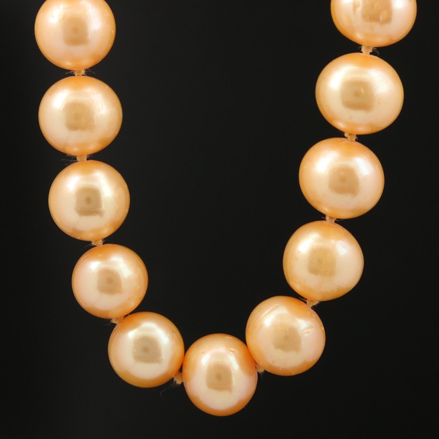 Knotted Pearl Necklace with 14K Clasp