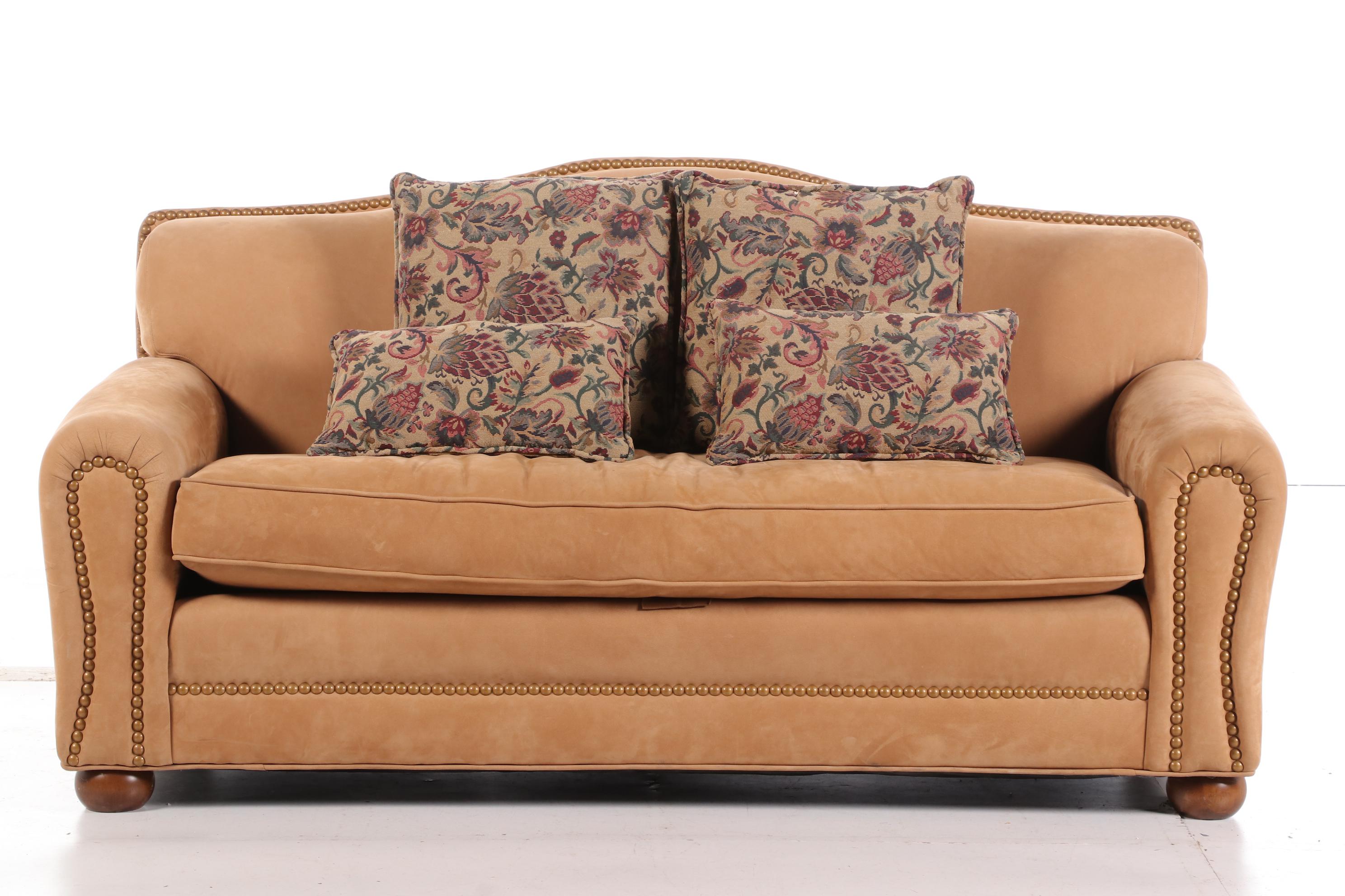 Lenore Mulligan Suede Leather Sofa