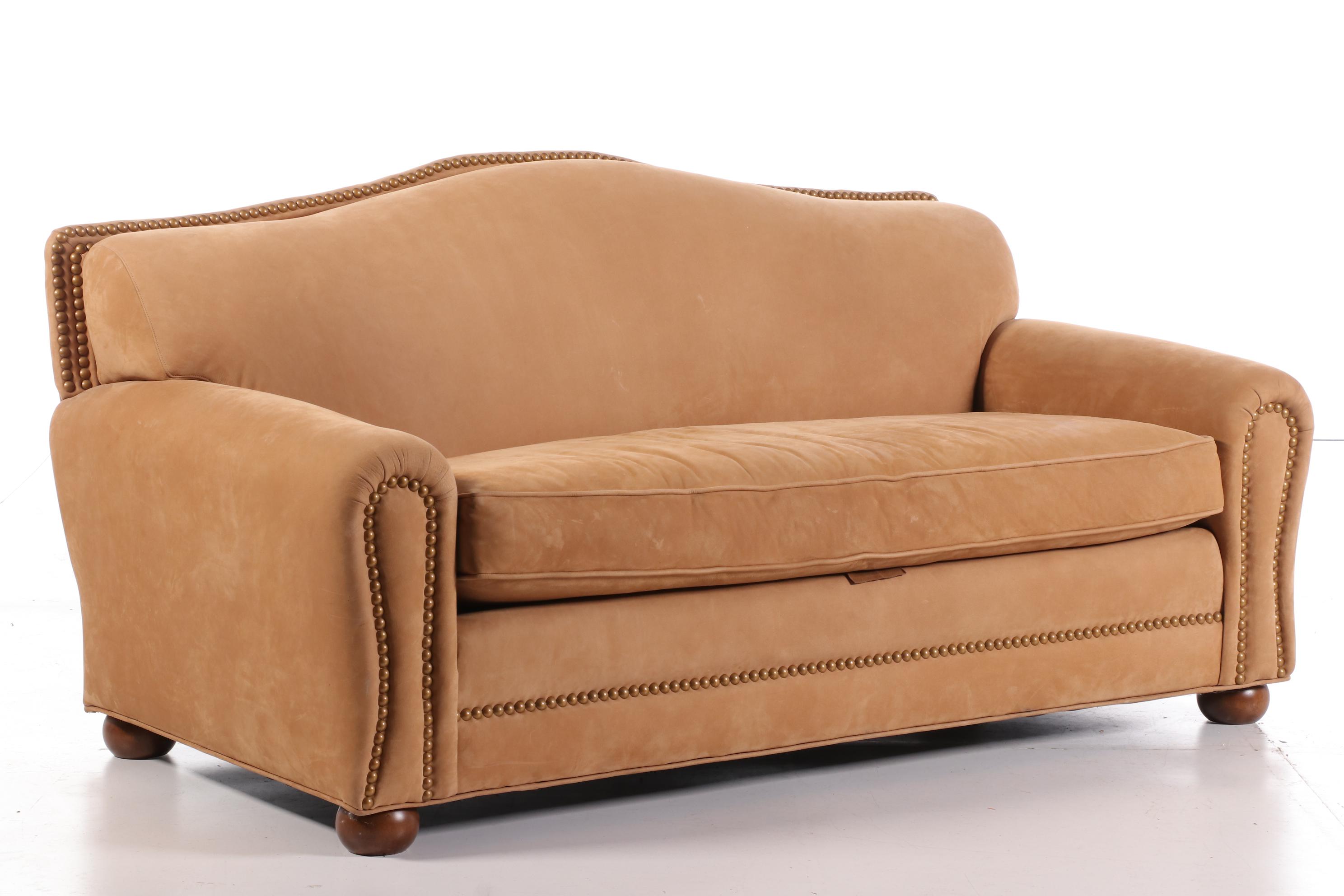 Lenore Mulligan Suede Leather Sofa
