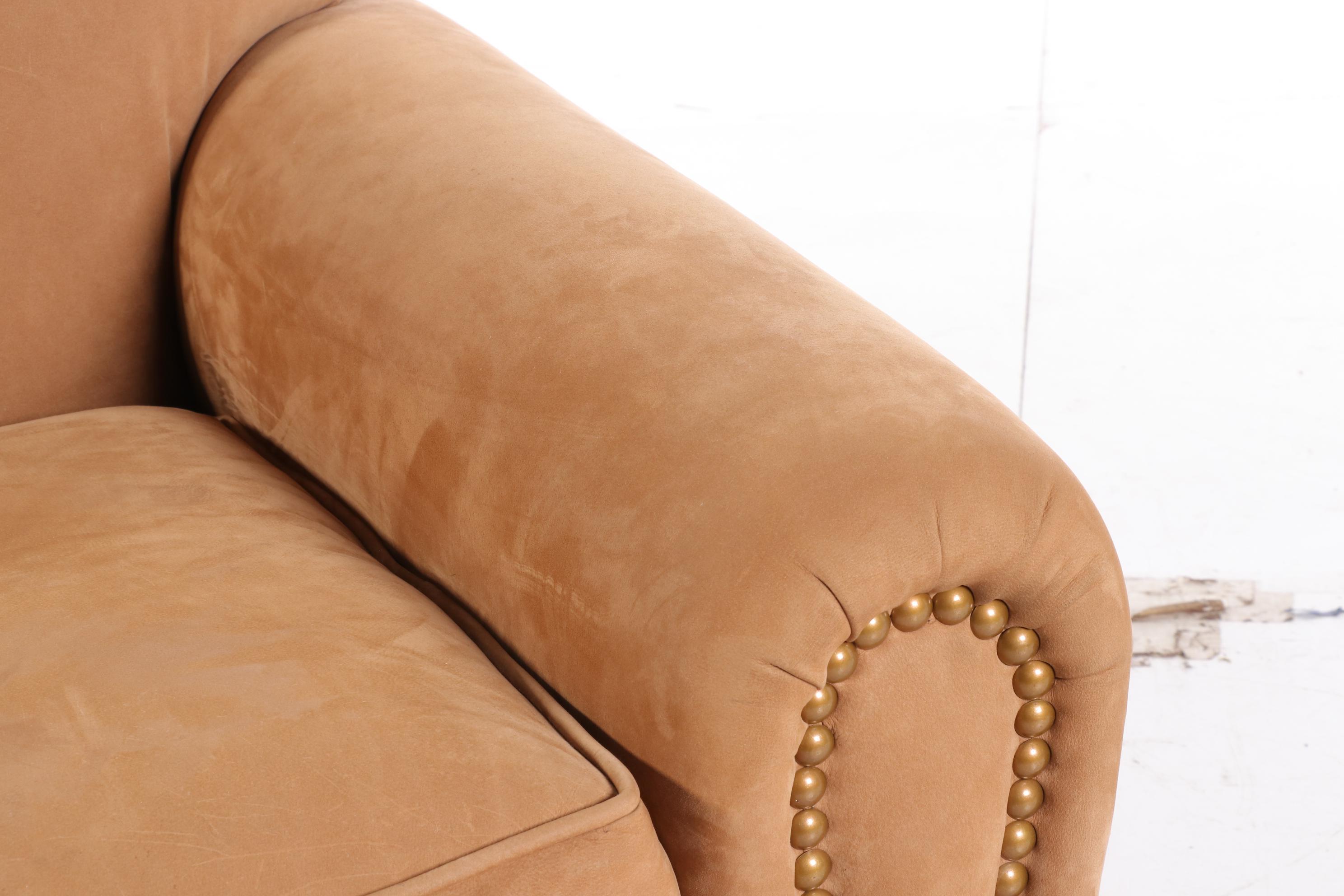 Lenore Mulligan Suede Leather Sofa