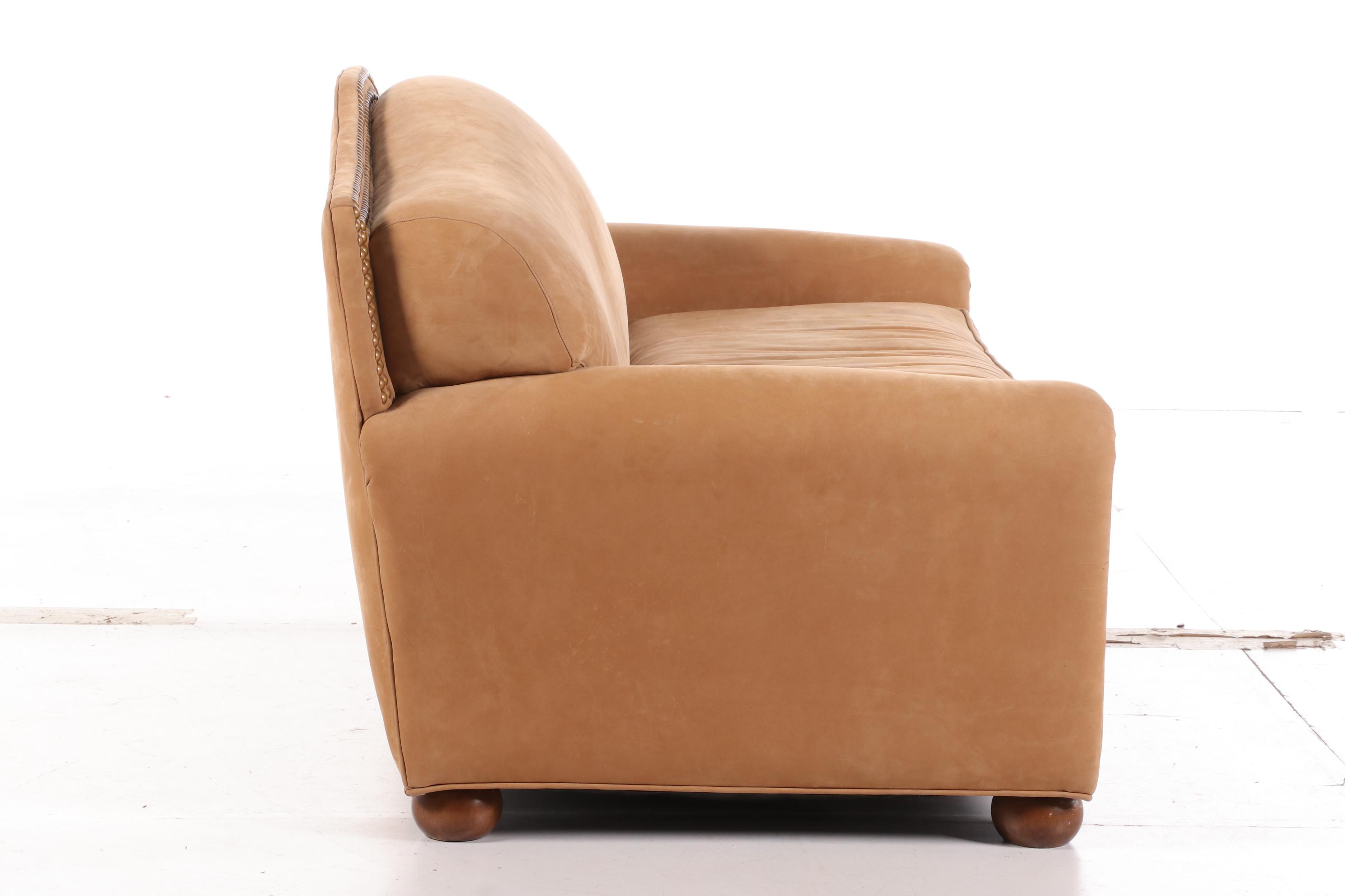 Lenore Mulligan Suede Leather Sofa