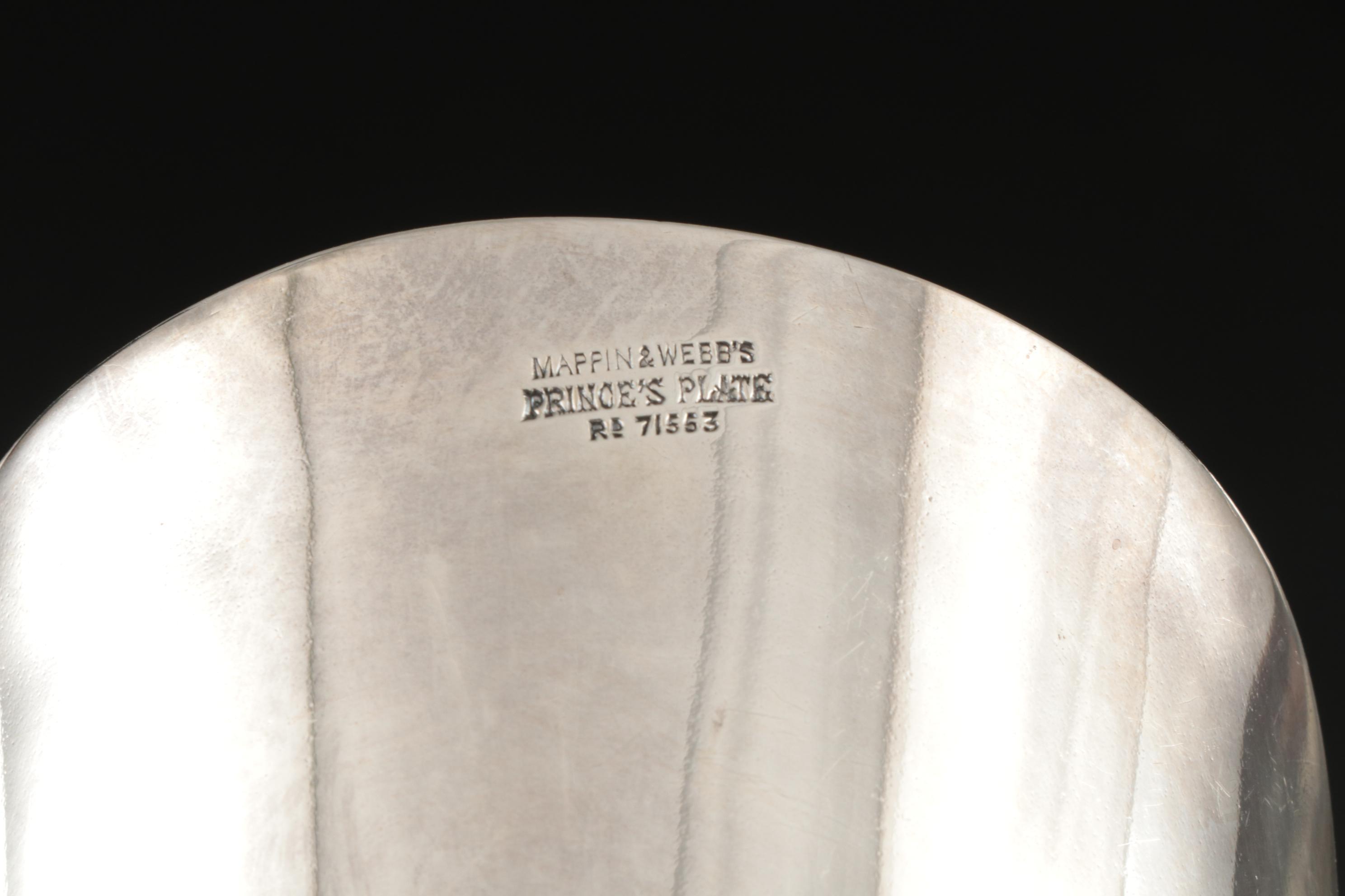 Mappin & Webb Silver Plate Sugar Scuttle and Derby Silver Plate Cream Pitcher