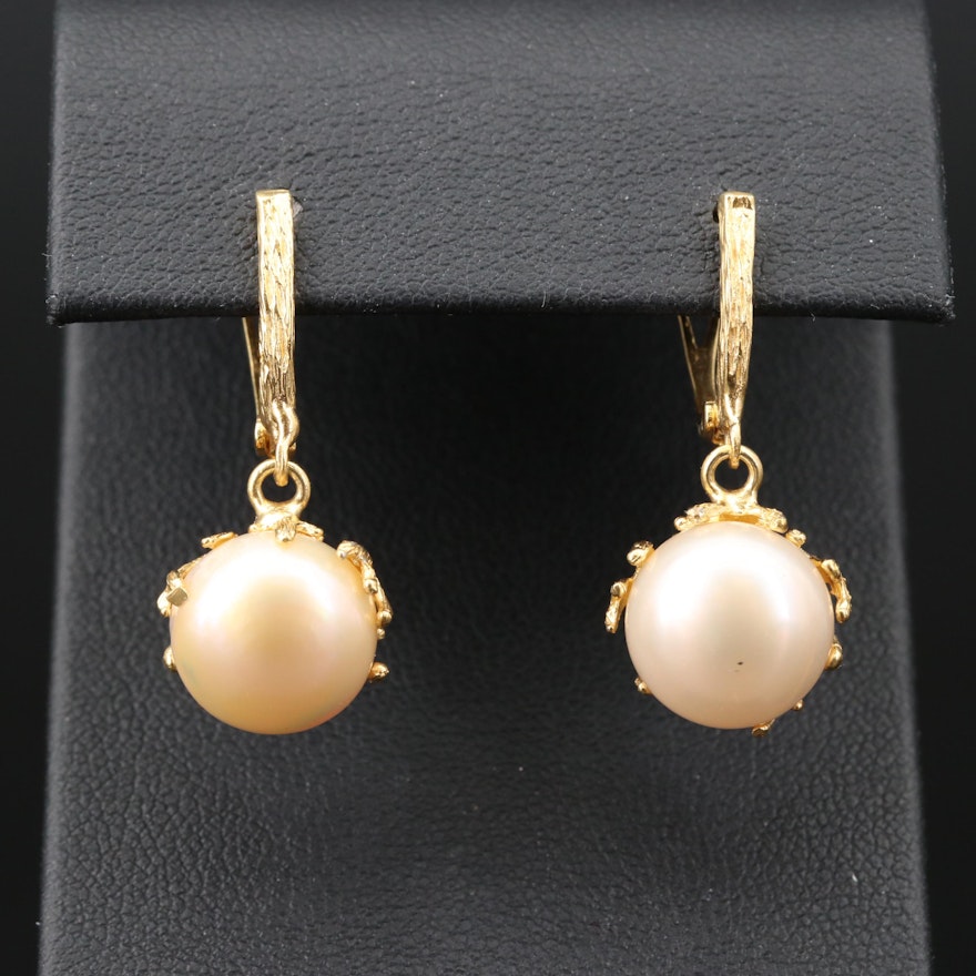 Sterling Pearl Dangle Earrings