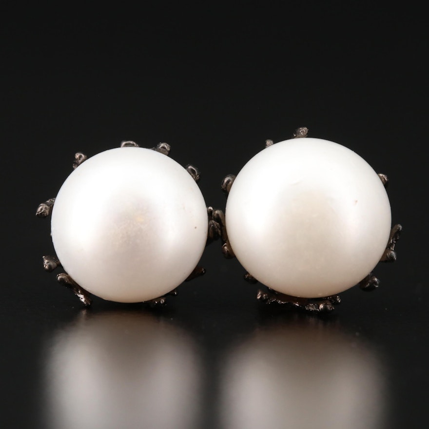 Sterling Silver Pearl Studs