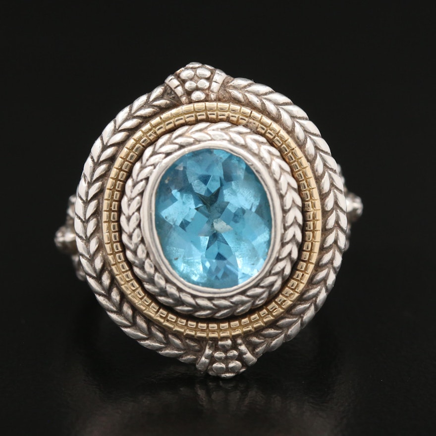 Sterling Topaz Ring with 18K Accents