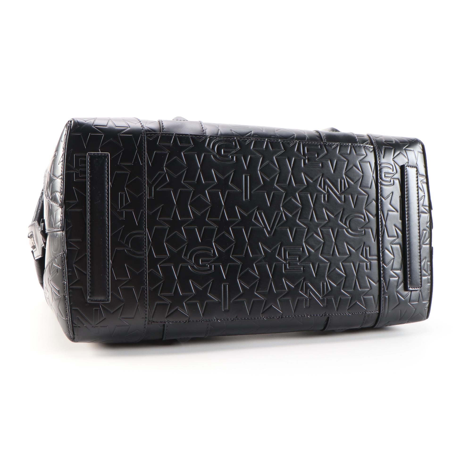 Givenchy and Stars Embossed Black Leather Lucrezia Travel Duffel