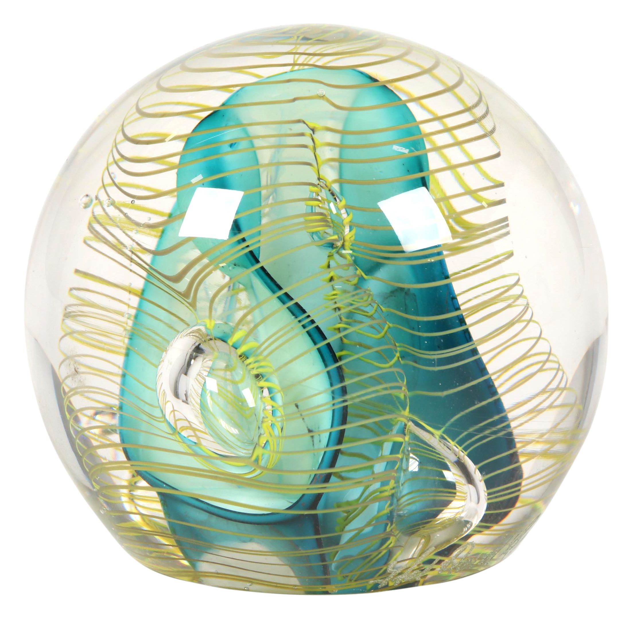 Hal David Berger Art Glass Paperweight, 1991