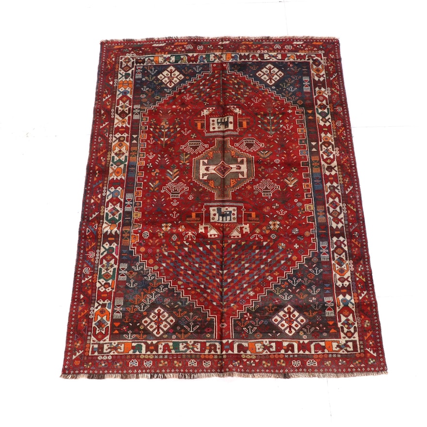 5'8 x 8'2 Hand-Knotted Persian Wool Rug