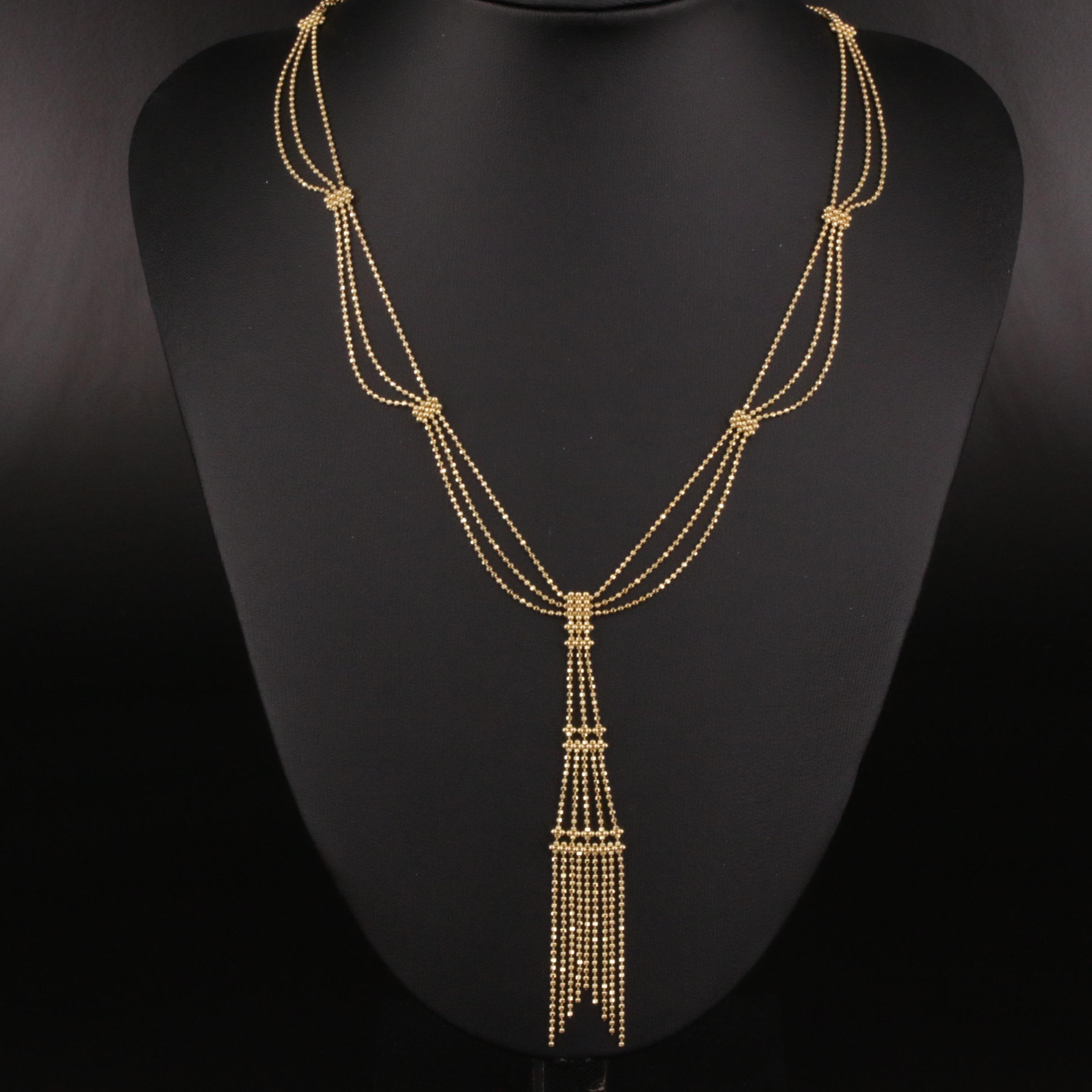 Tiffany & Co 18K Fringe Tower Necklace