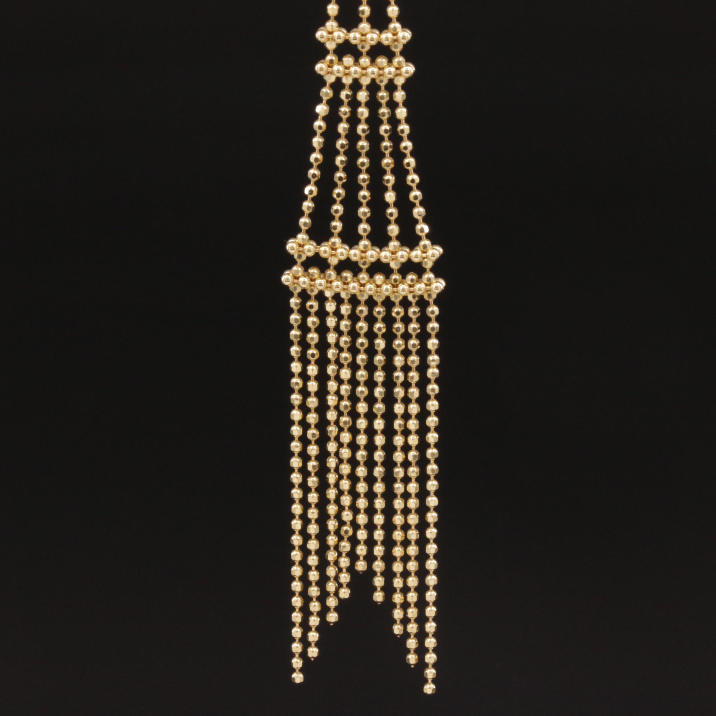 Tiffany & Co 18K Fringe Tower Necklace
