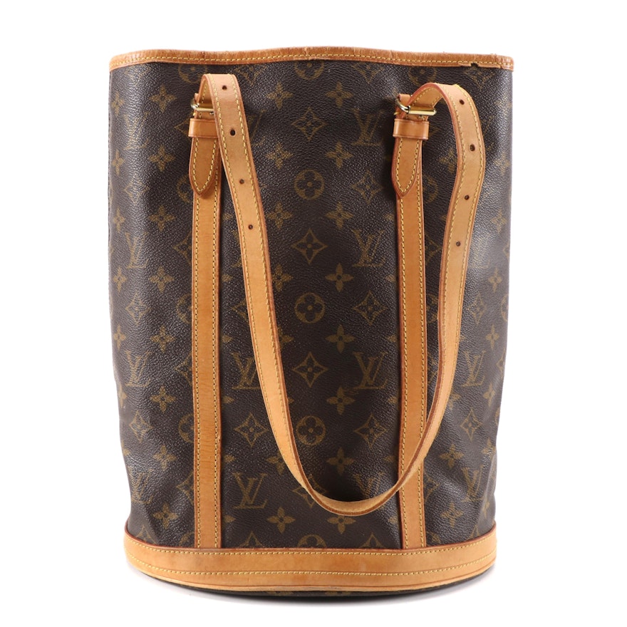 Louis Vuitton Bucket Bag GM in Monogram Canvas and Vachetta Leather