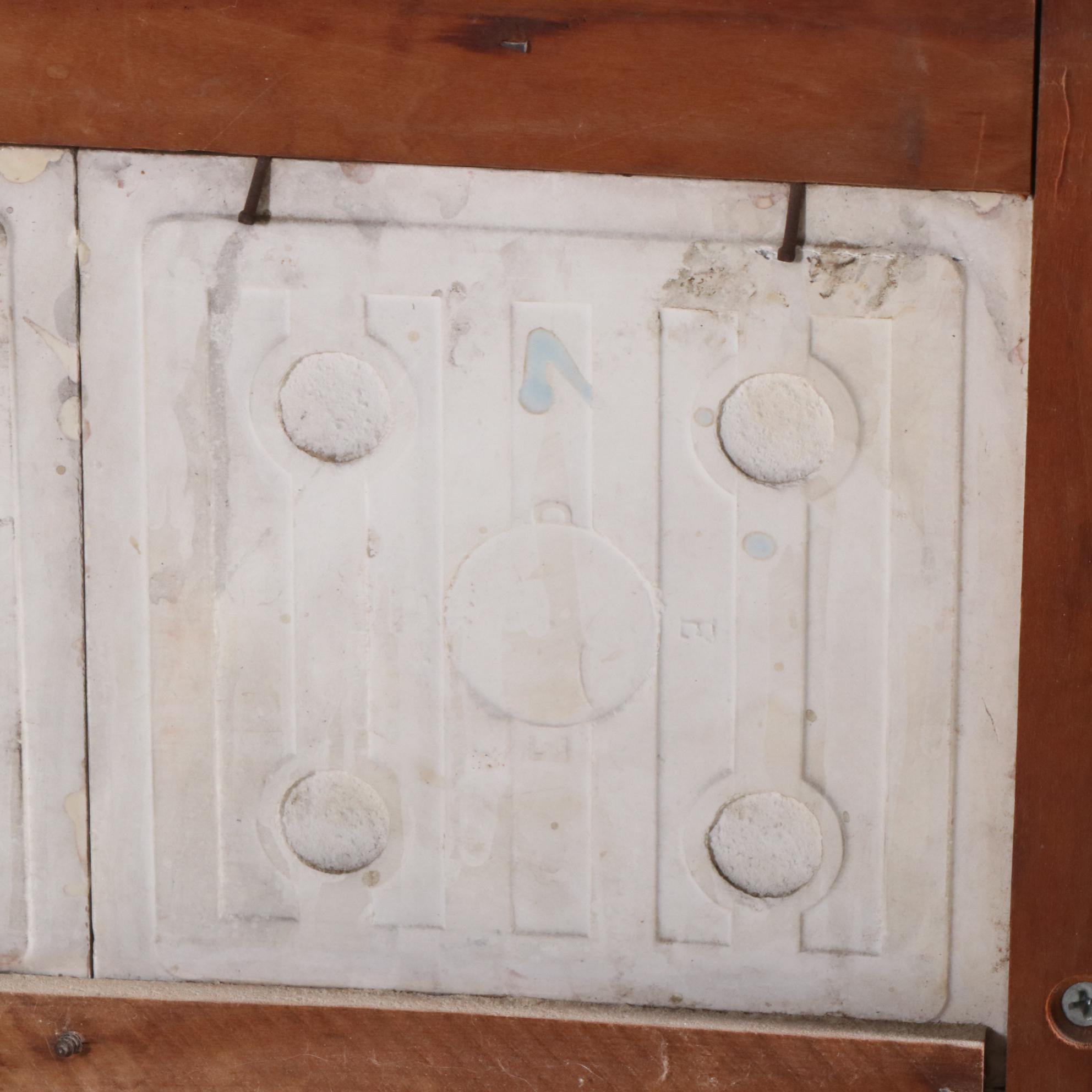 Stone-Top Dry Sink with Art Nouveau Tile Backsplash, Late 19th/Early 20th C.