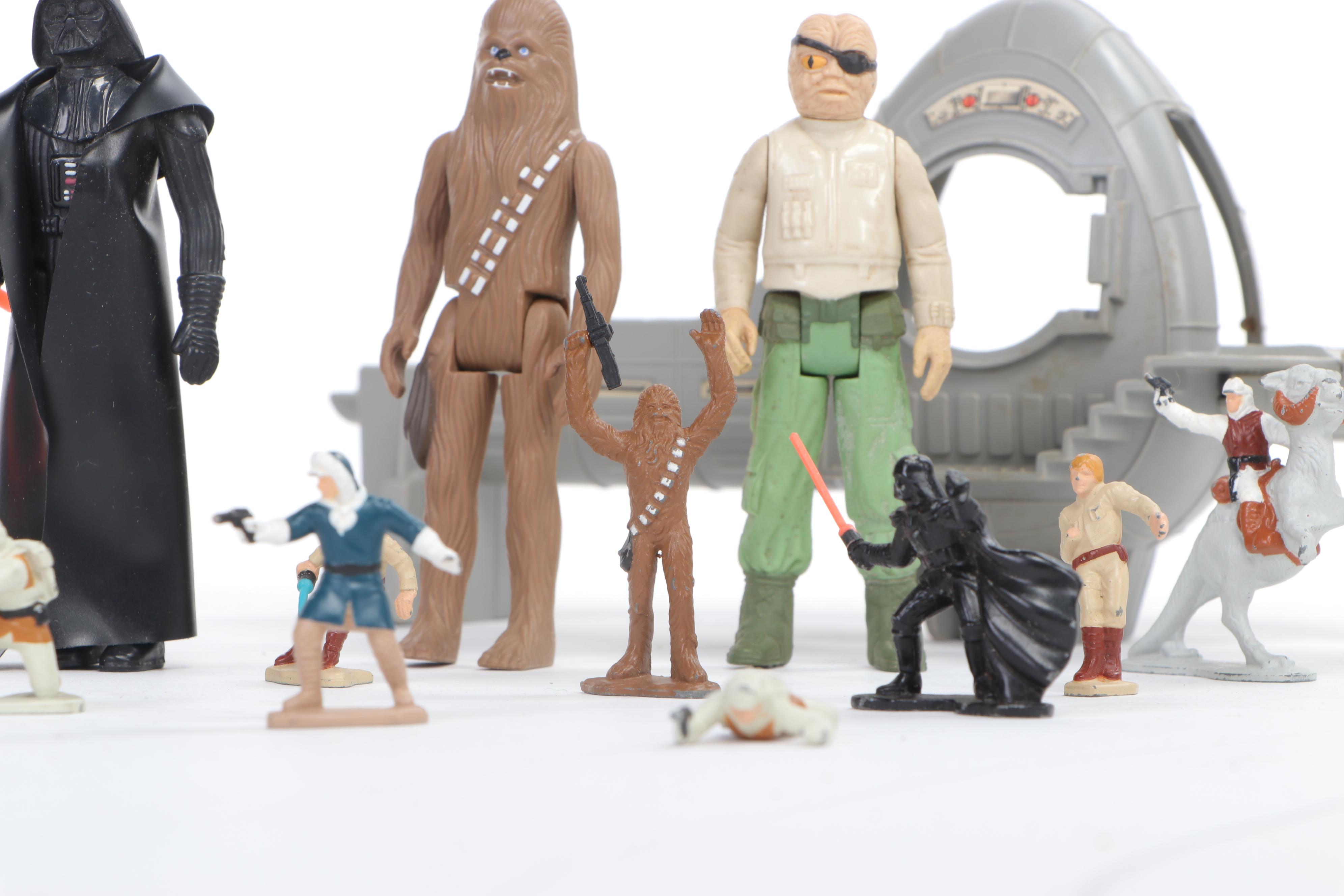 Hasbro G.I. Joe 7 Defiant Space Station/Shuttle and Star Wars Figures, 1980s