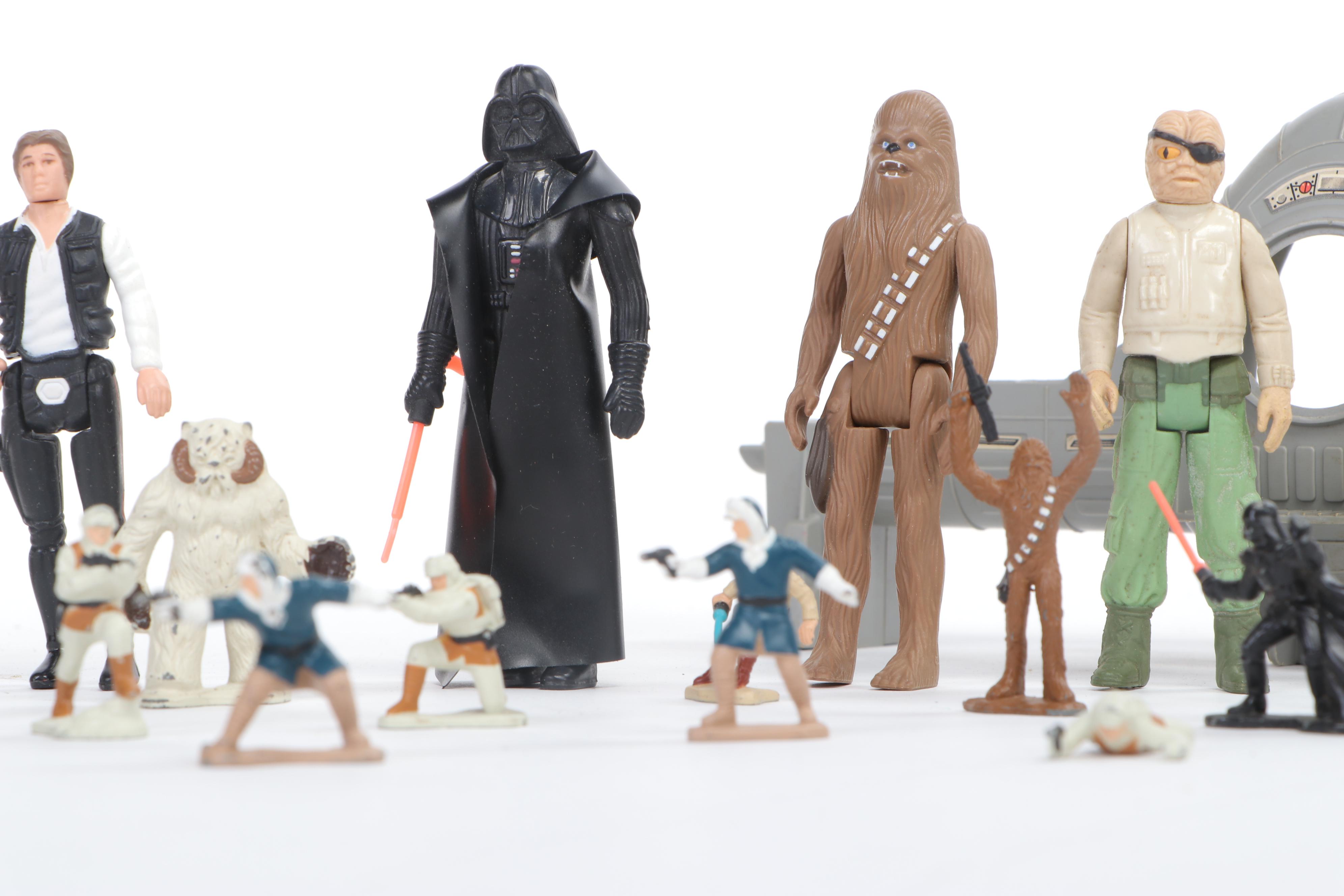 Hasbro G.I. Joe 7 Defiant Space Station/Shuttle and Star Wars Figures, 1980s