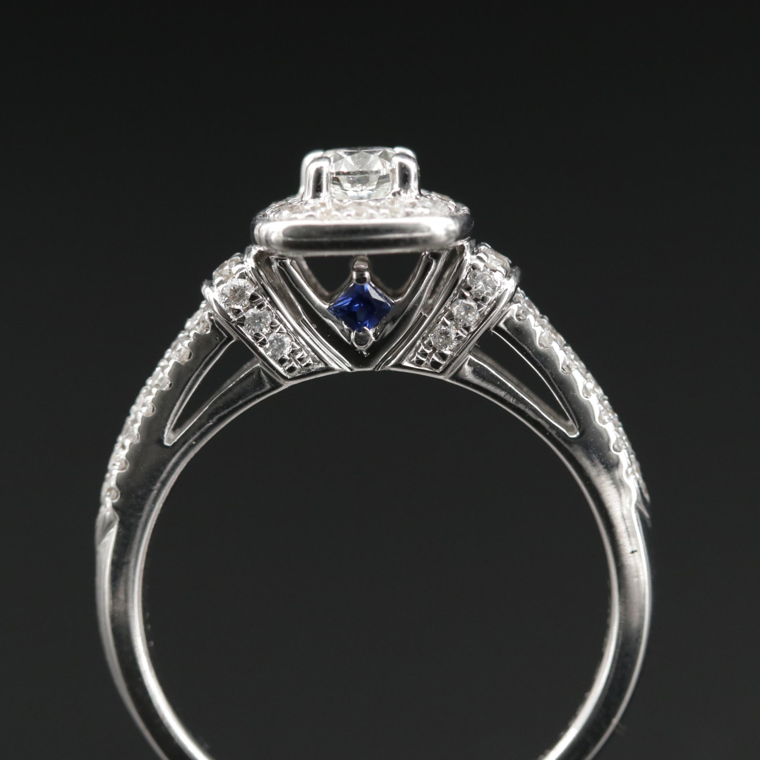 Vera Wang 14K White Gold Diamond Ring and Band Set