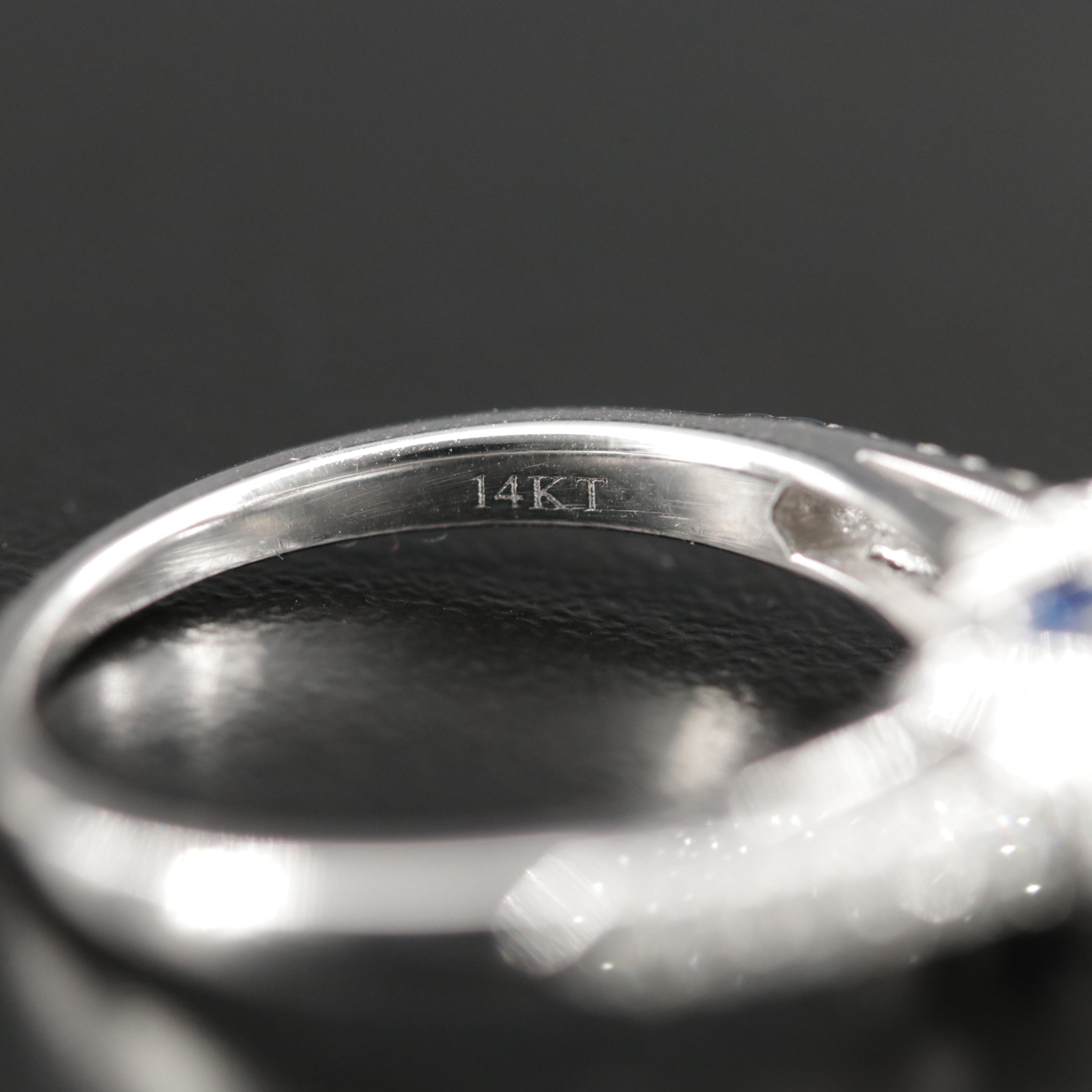 Vera Wang 14K White Gold Diamond Ring and Band Set
