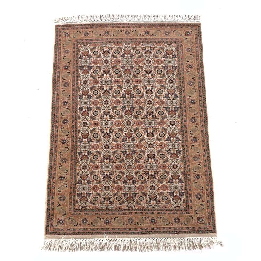 4'0 x 6'3 Hand-Knotted Persian Hamadan Wool Rug