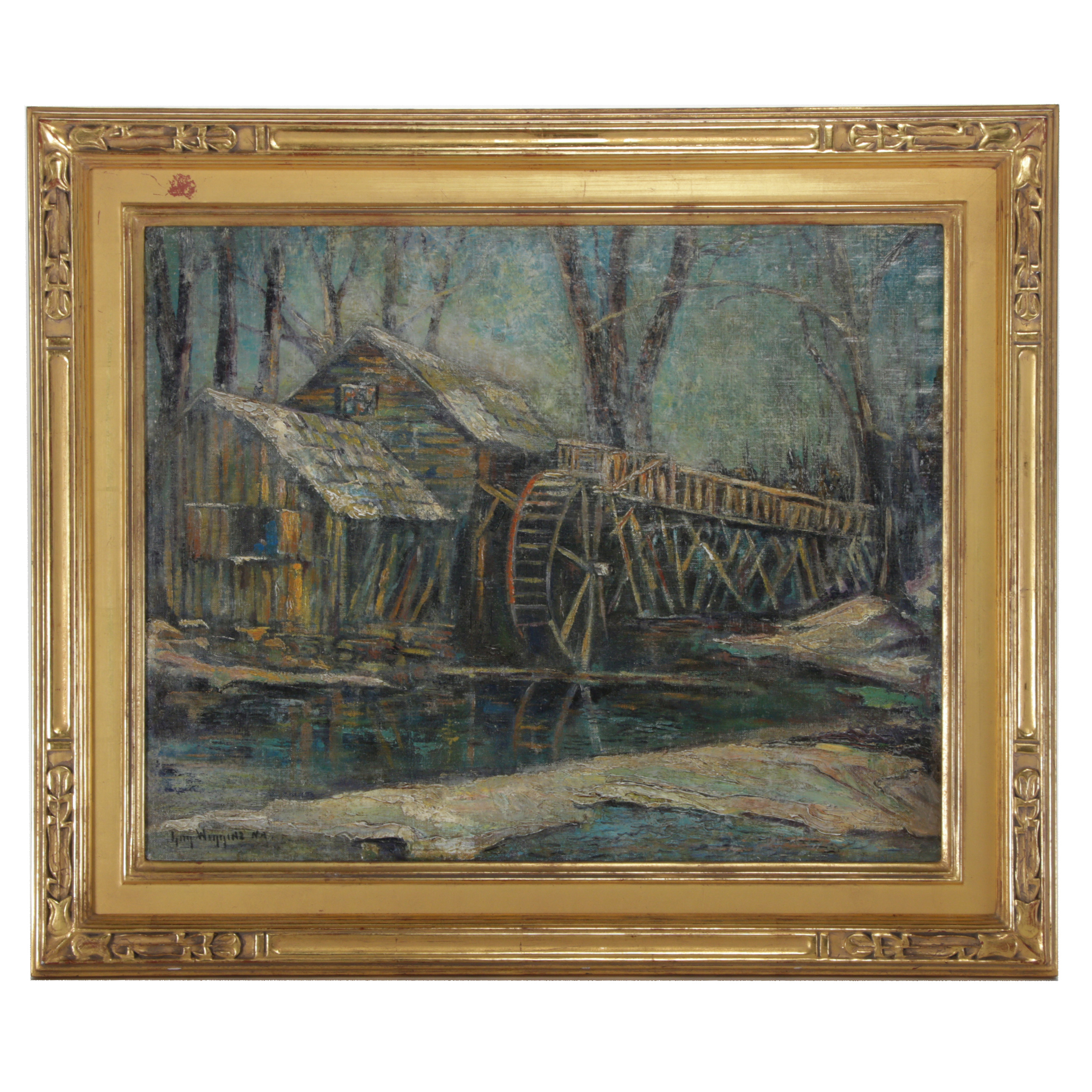Guy Carleton Wiggins Oil Painting of Old Mill, Early 20th Century